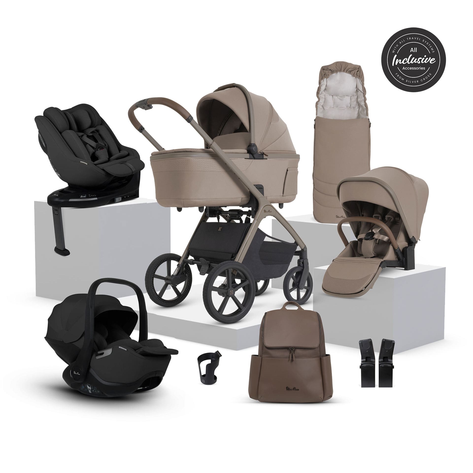 Silver Cross travel systems Silver Cross Cove 2 Ultimate 360 Family Bundle - Champagne