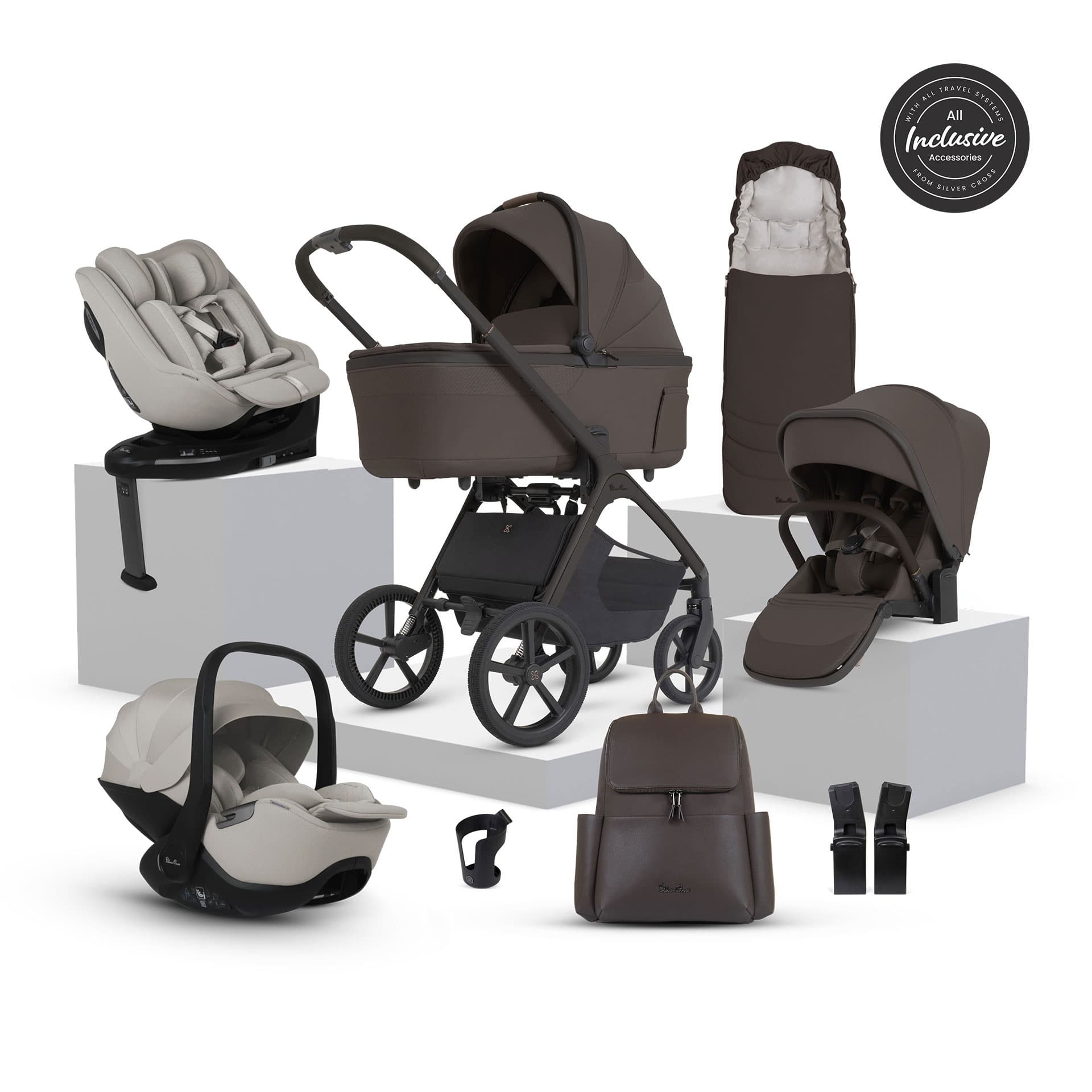 Silver Cross travel systems Silver Cross Cove 2 Ultimate 360 Family Bundle - Chocolate