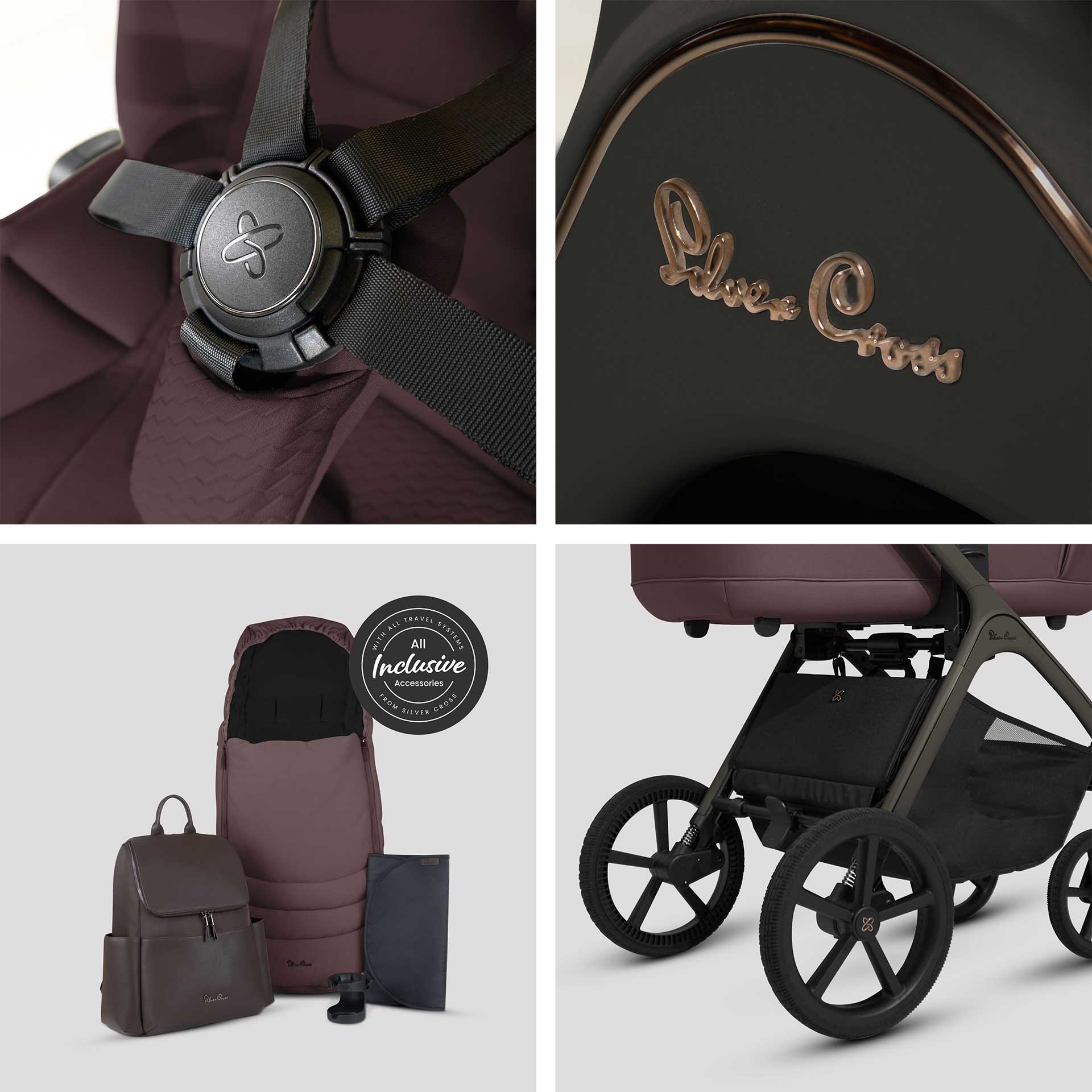 Silver Cross travel systems Silver Cross Cove Ultimate 360 Bundle - Damson