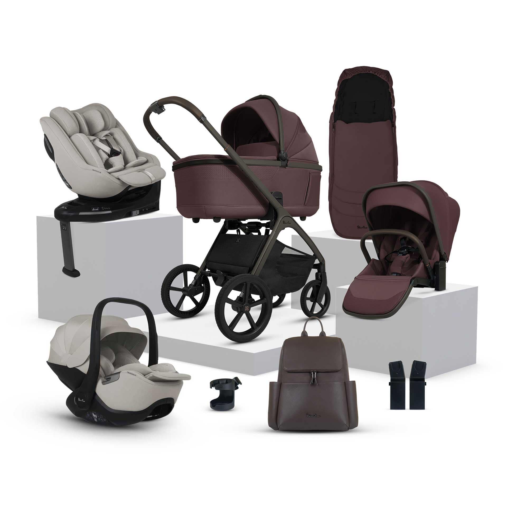 Silver Cross travel systems Silver Cross Cove Ultimate 360 Family Car Seat Bundle - Damson ICF.DSB-1