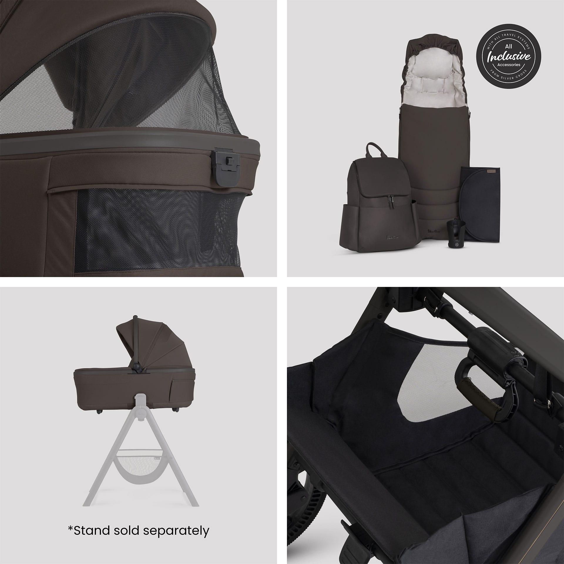 Silver Cross travel systems Silver Cross Cove Ultimate 360 Infant Carrier Bundle - Chocolate