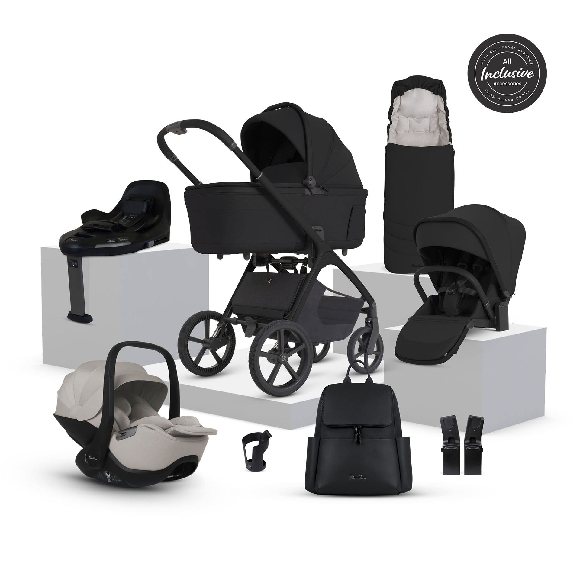 Silver Cross travel systems Silver Cross Cove Ultimate 360 Infant Carrier Bundle - Onyx