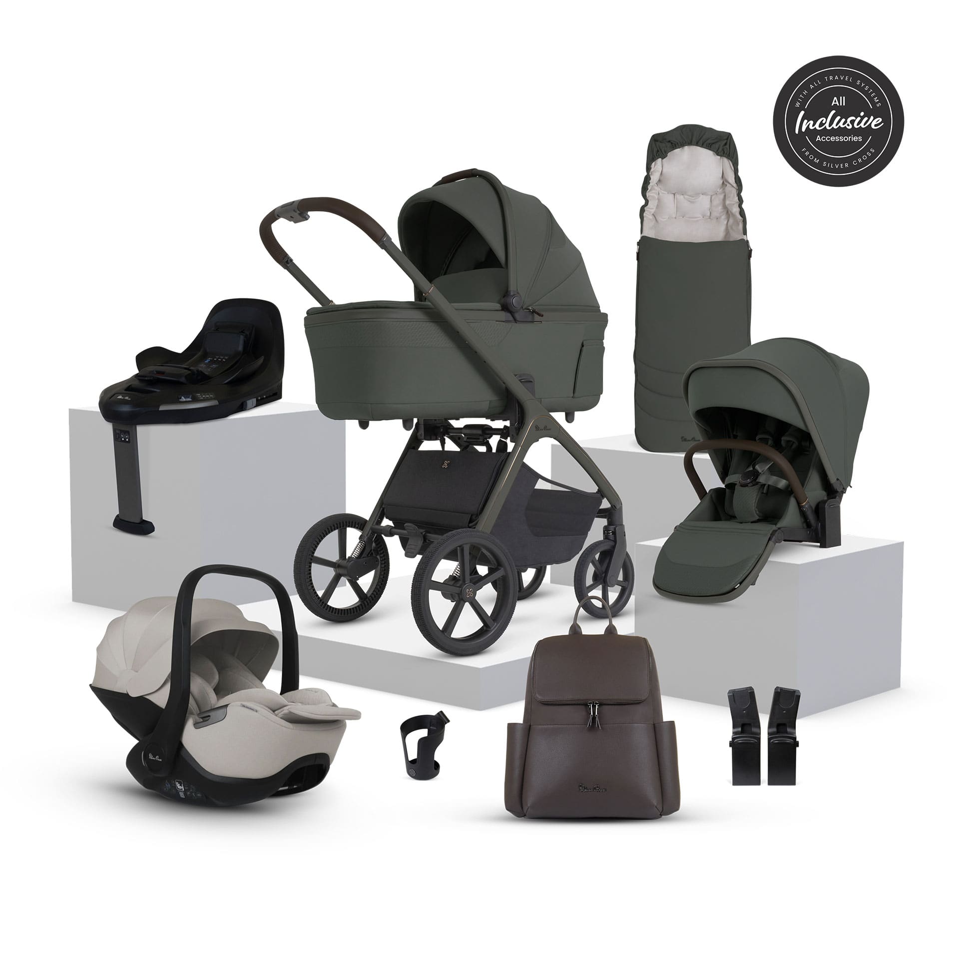 Silver Cross travel systems Silver Cross Cove Ultimate 360 Infant Carrier Bundle - Pewter