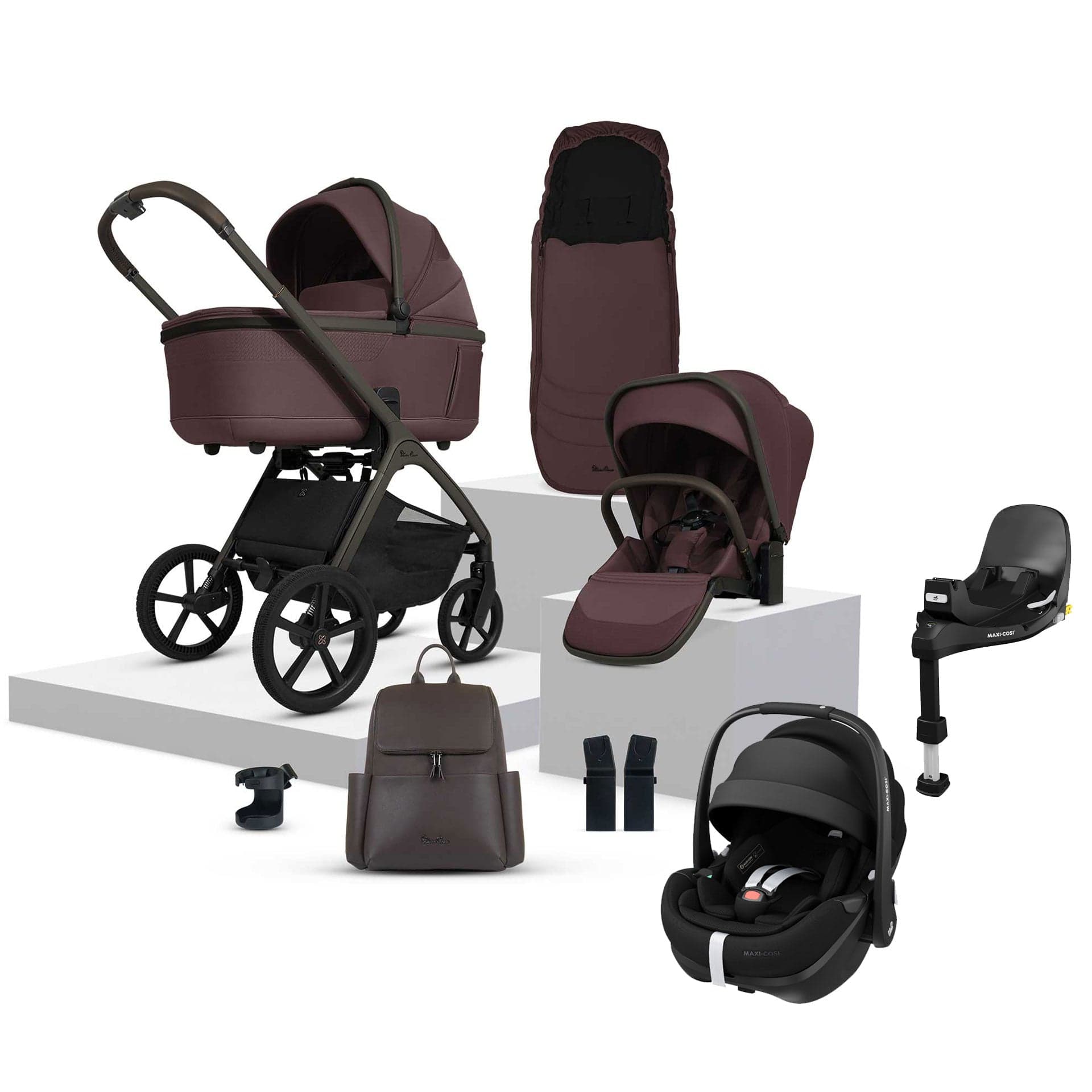 Silver Cross travel systems Silver Cross Cove Ultimate Maxi-Cosi Travel System - Damson 20107-DS-3