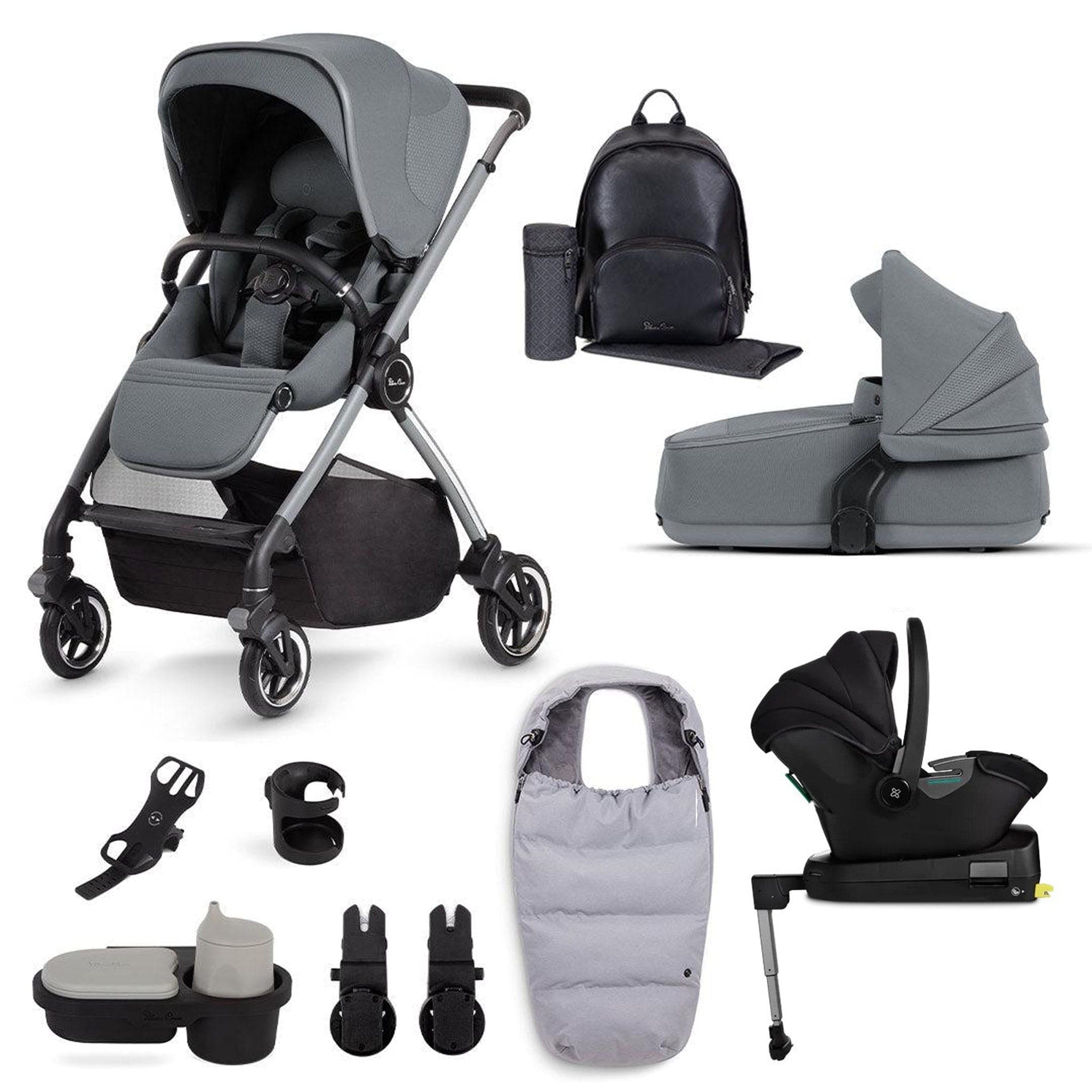 Silver Cross travel systems Silver Cross Dune + Ultimate Pack with Folding Carrycot - Glacier KTDU.GL3