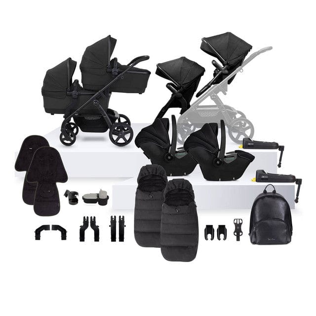 Silver Cross travel systems Silver Cross Wave 3 Twin Travel System - Onyx 19145-TWN-ONX