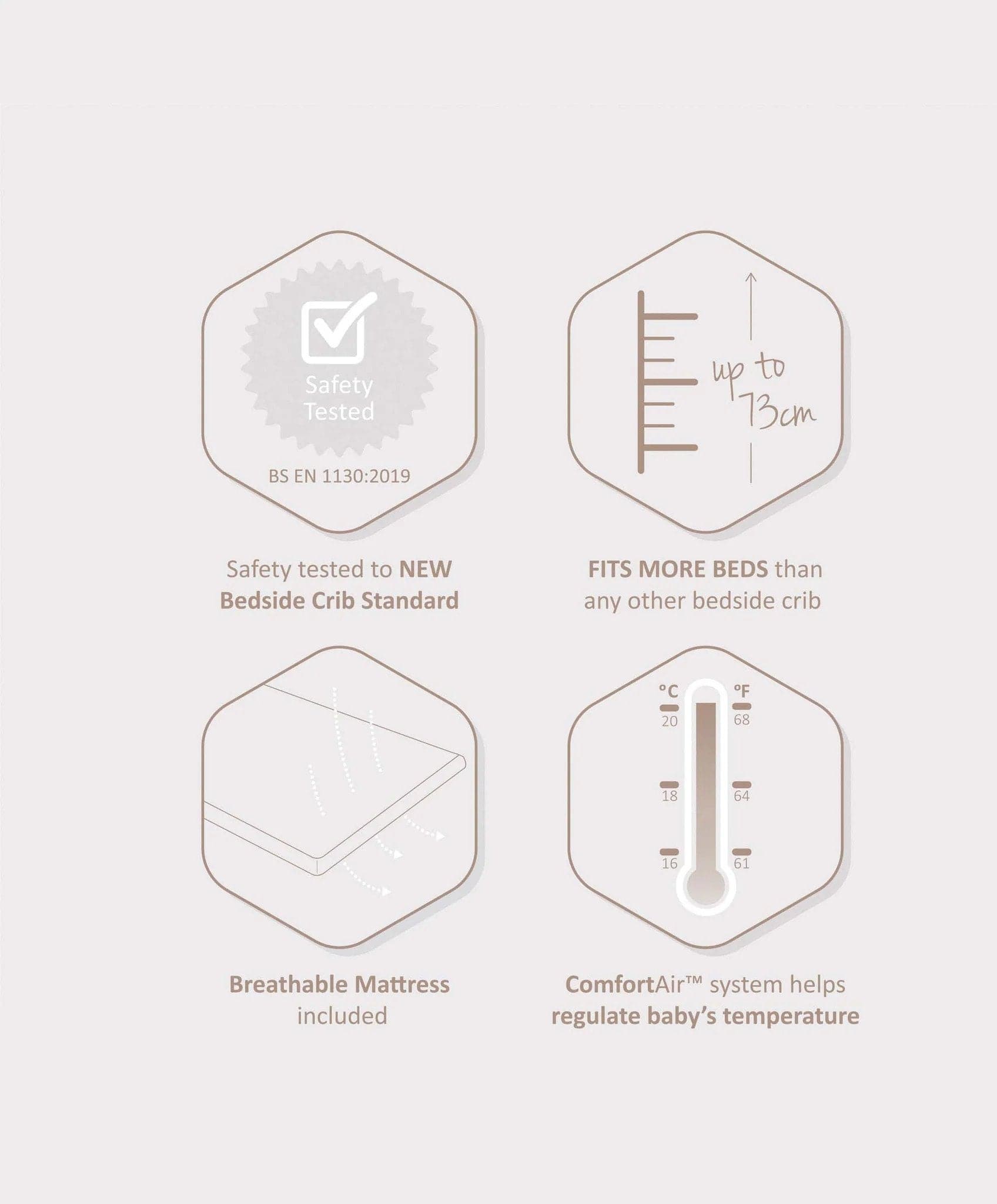 SnuzPod baby cot beds SnuzPod4 Bedside Crib - Silver Birch FN014M