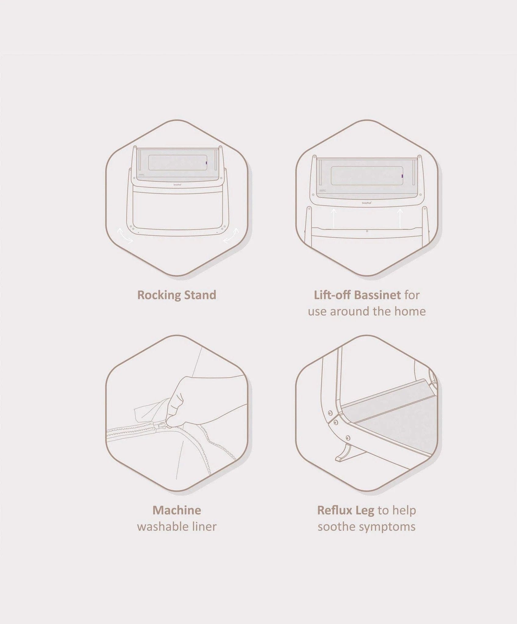 SnuzPod baby cot beds SnuzPod4 Bedside Crib - Silver Birch FN014M