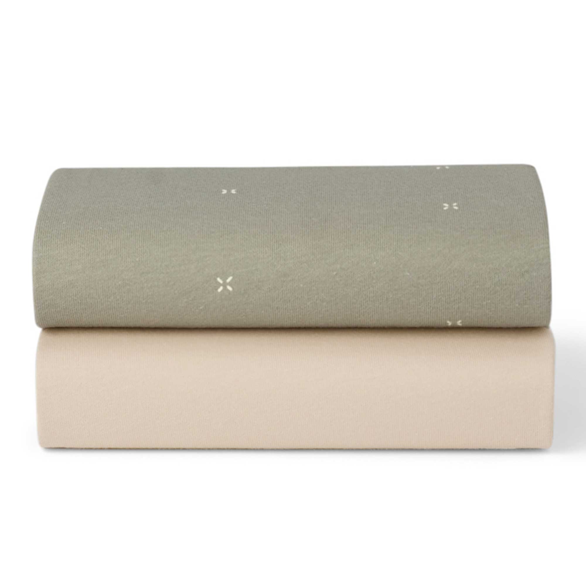 SnuzPod cot sheets SnüzPod Fitted Crib Sheets 2pk - Sage Cross BD028BT