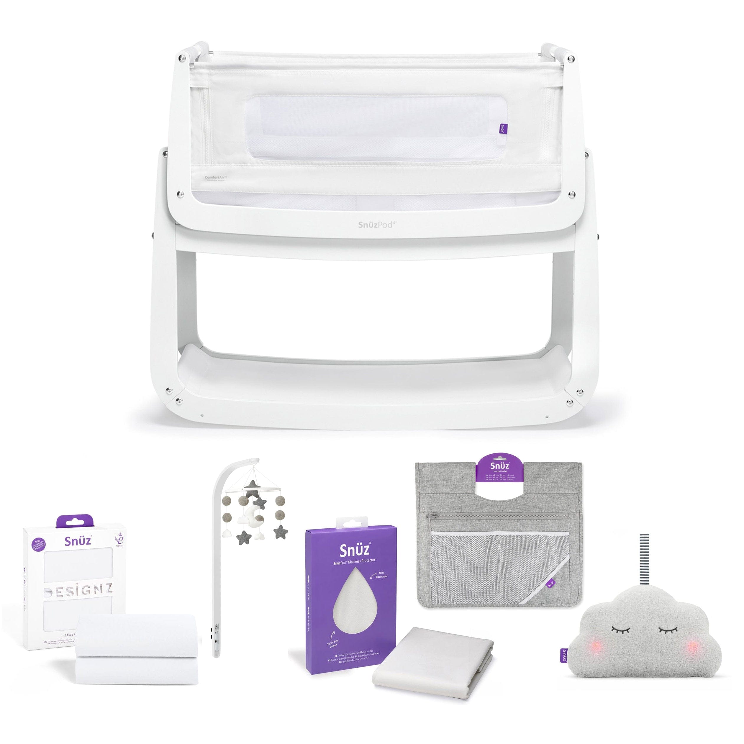 SnuzPod cribs SnüzPod 4 Ultimate Sleep Solution 7 Piece Bundle in White 10727-WHI