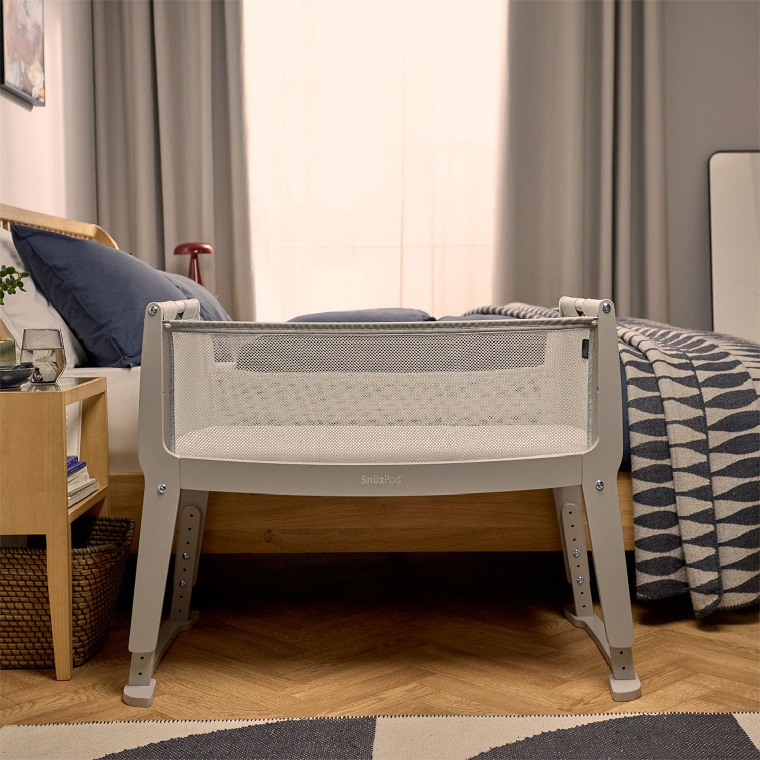 SnuzPod cribs SnuzPod4 Studio Bedside Crib  - Oslo Grey FN032D