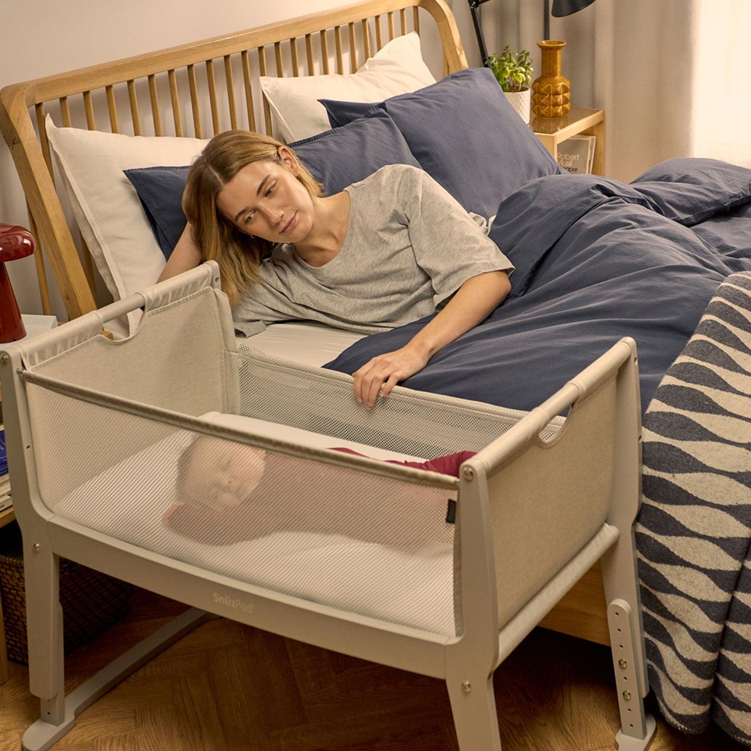 SnuzPod cribs SnuzPod4 Studio Bedside Crib  - Oslo Grey FN032D