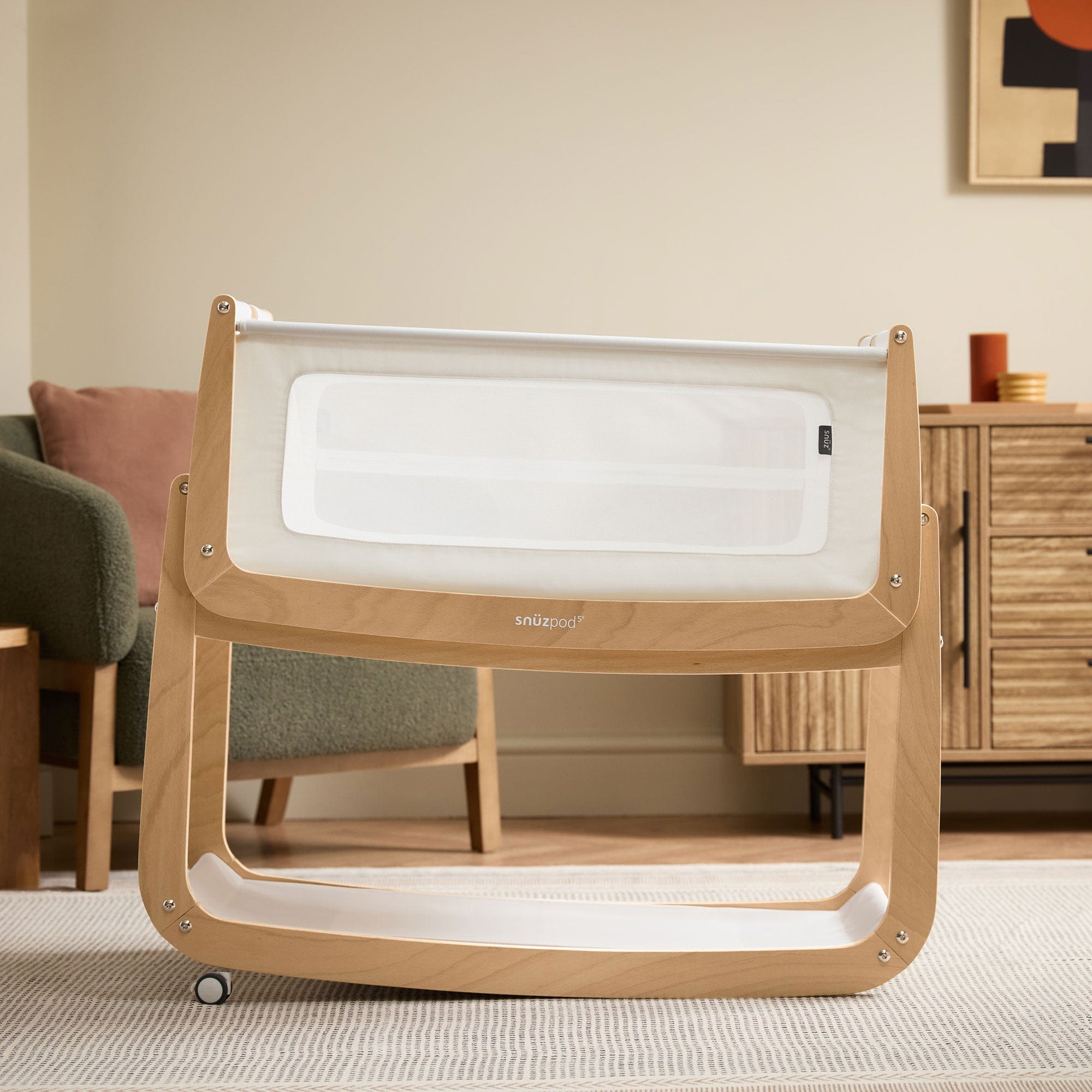SnuzPod cribs SnüzPod 5 Bedside Crib - Natural