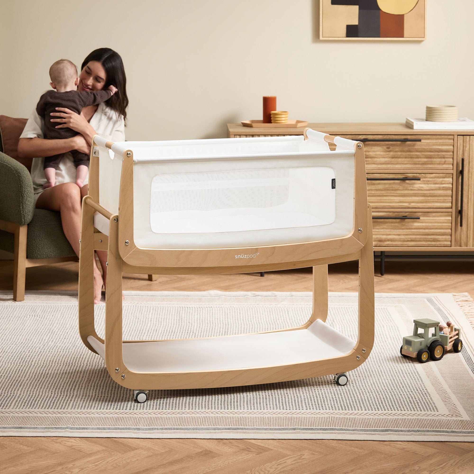 SnuzPod cribs SnüzPod 5 Bedside Crib - Natural