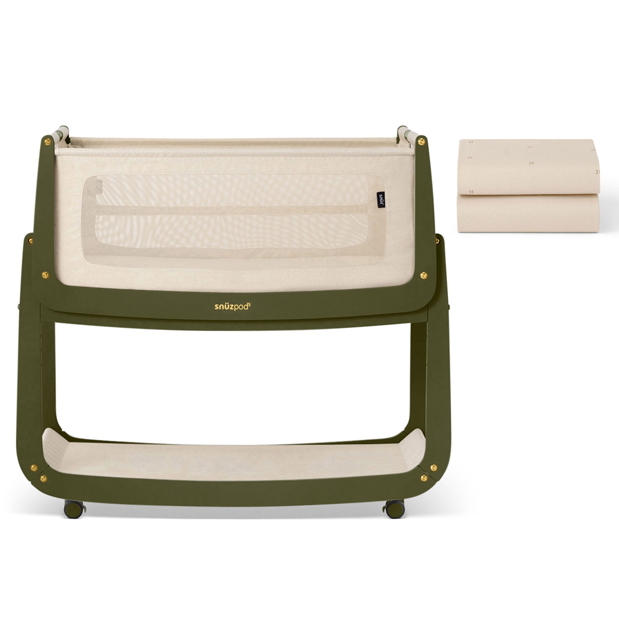 SnuzPod cribs SnüzPod 5 Bedside Crib - Olive FN050J-1