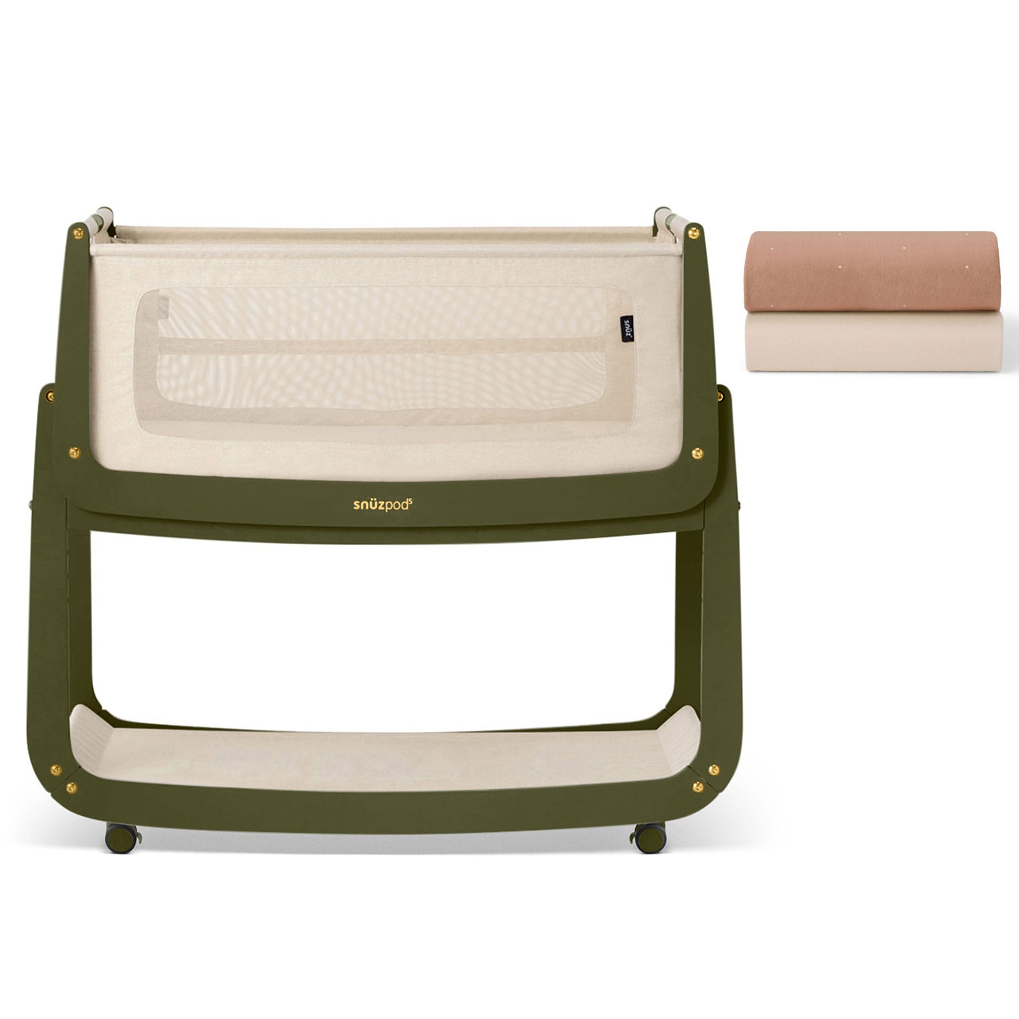 SnuzPod cribs SnüzPod 5 Bedside Crib - Olive FN050J-2