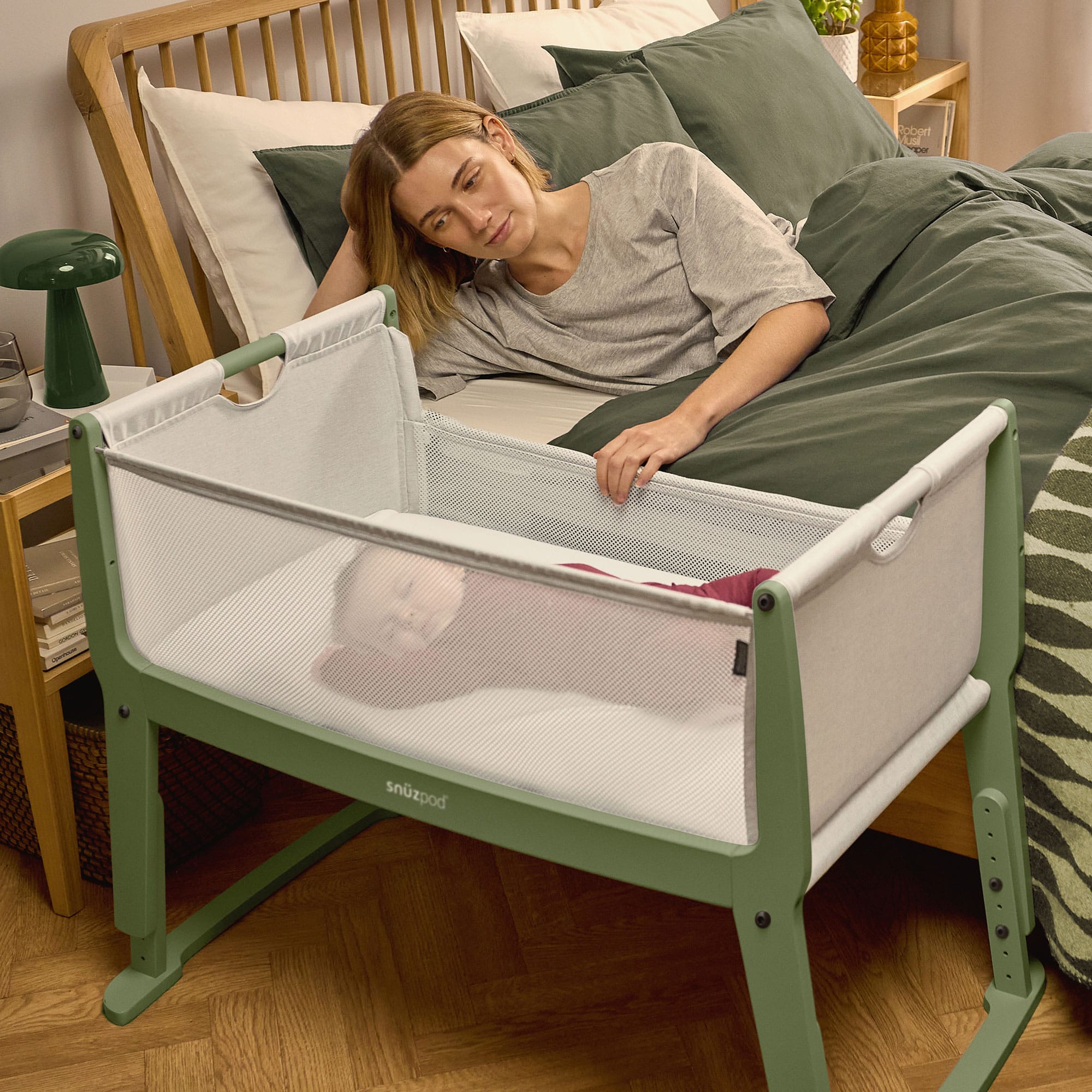 SnuzPod cribs SnuzPod Studio Bedside Crib  - Tokyo Matcha FN032J