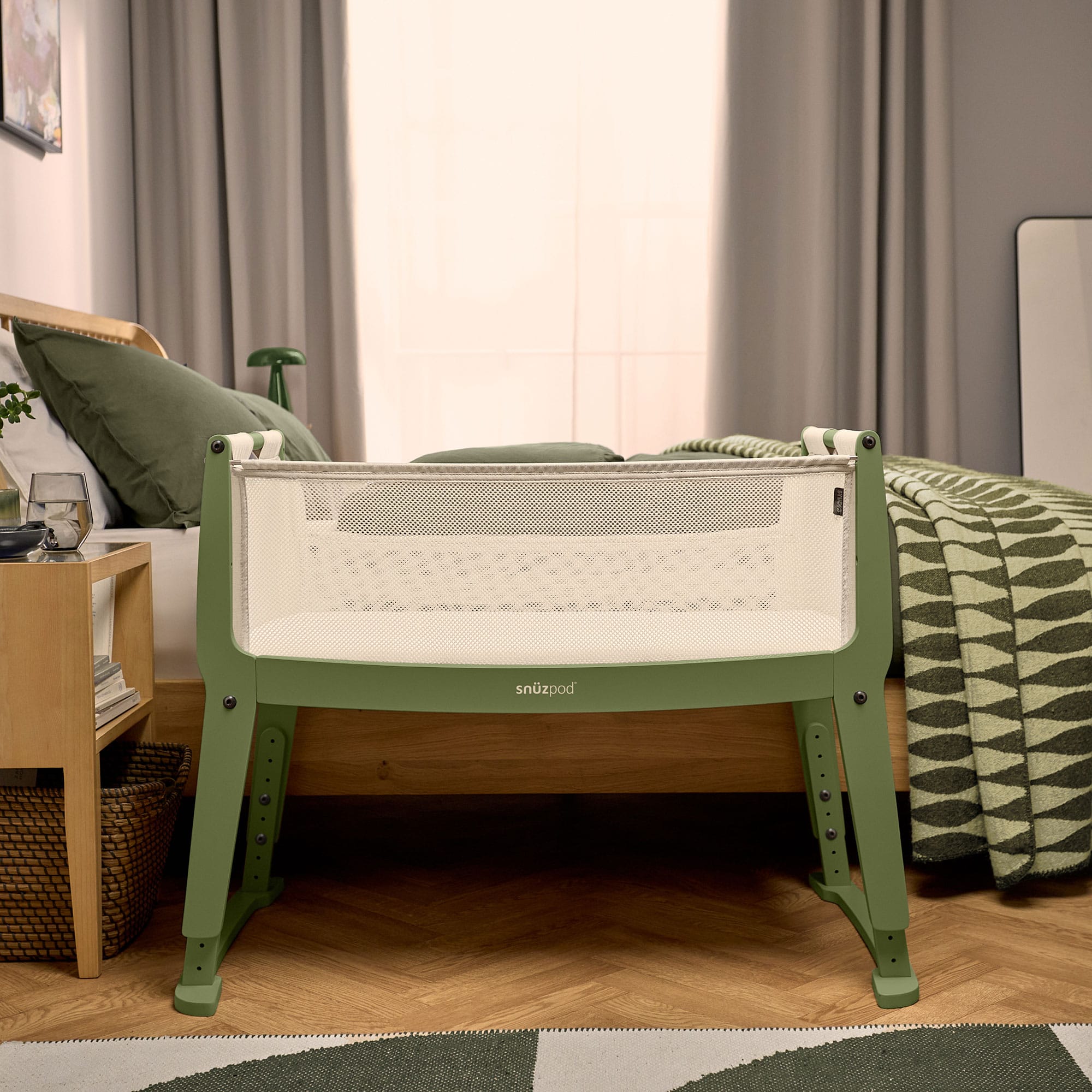 SnuzPod cribs SnuzPod Studio Bedside Crib  - Tokyo Matcha FN032J