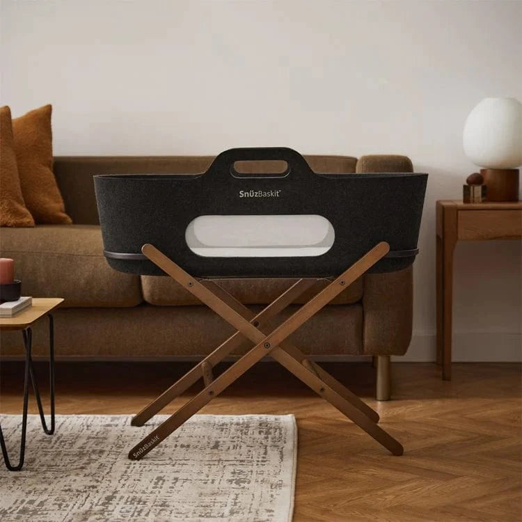 SnuzPod moses baskets SnüzPod Baskit with Walnut Stand - Graphite FSB001ED