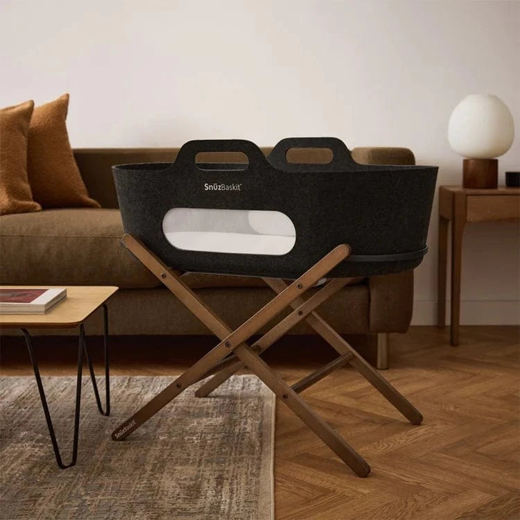 SnuzPod moses baskets SnüzPod Baskit with Walnut Stand - Graphite FSB001ED