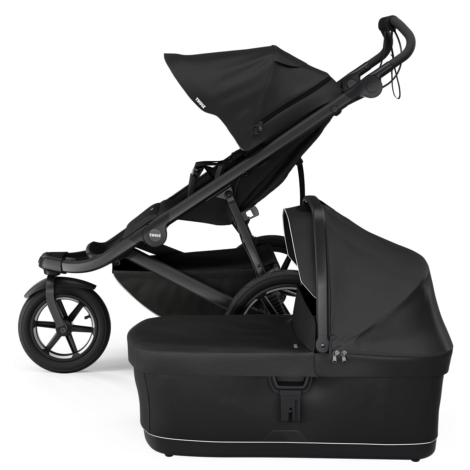 Thule 3 wheel pushchairs Thule Urban Glide 3 Newborn Pram Bundle (Black) 15506-BLK