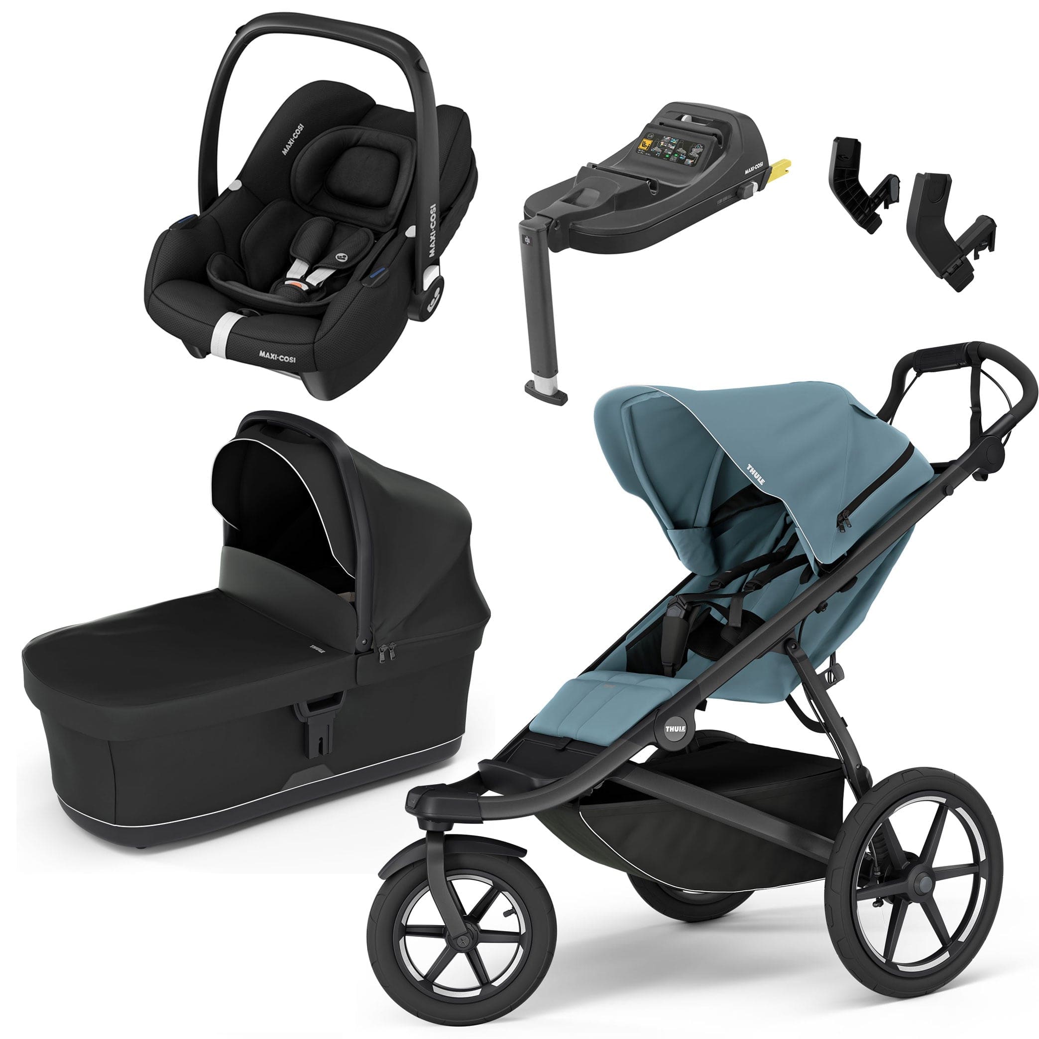 Thule 3 wheel pushchairs Thule Urban Glide 3 Maxi-Cosi Bundle (Mid-Blue) 15509-MID-BLU