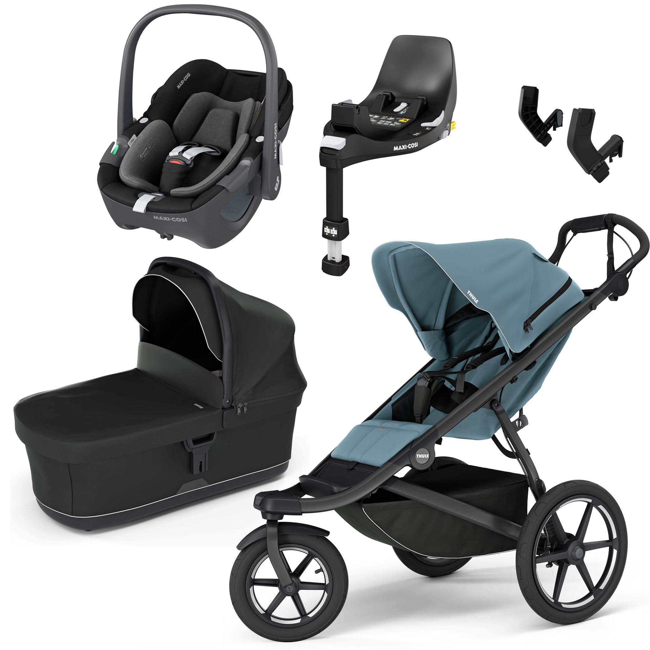 Thule 3 wheel pushchairs Thule Urban Glide 3 Maxi-Cosi Bundle (Mid-Blue) 15511-MID-BLU