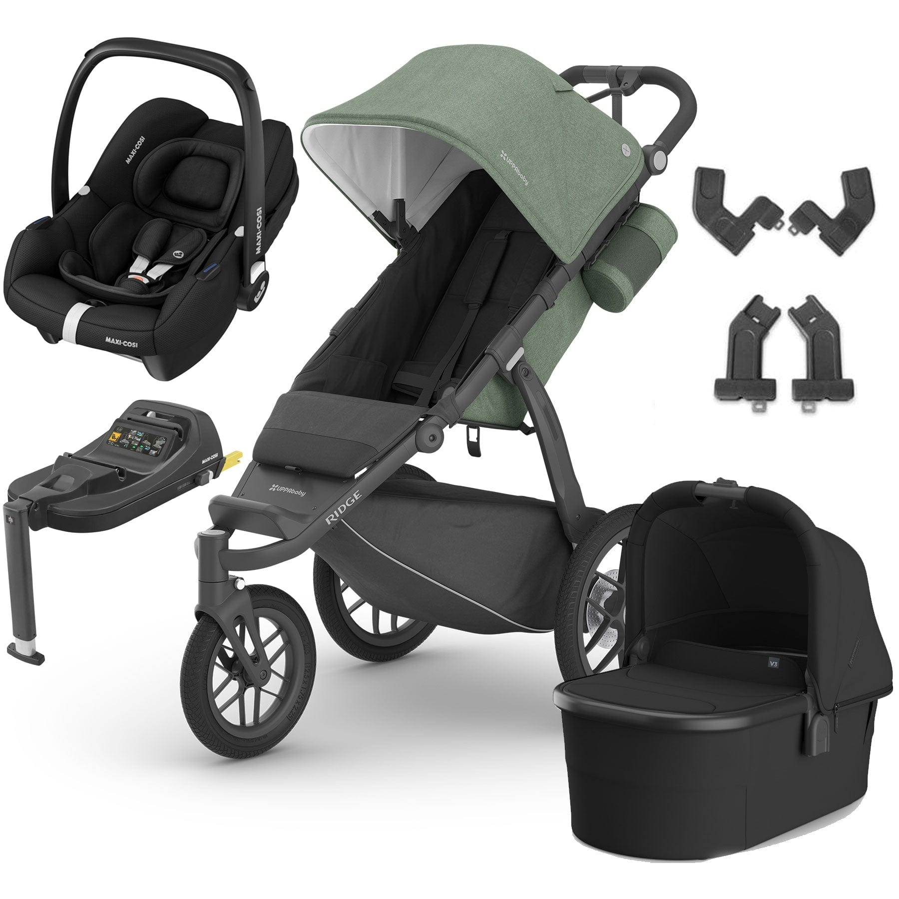 Uppababy 3 Wheeler Travel Systems UPPAbaby Ridge Cabriofix i-Size Travel System - Gwen 17560-RID-CAB-GWE