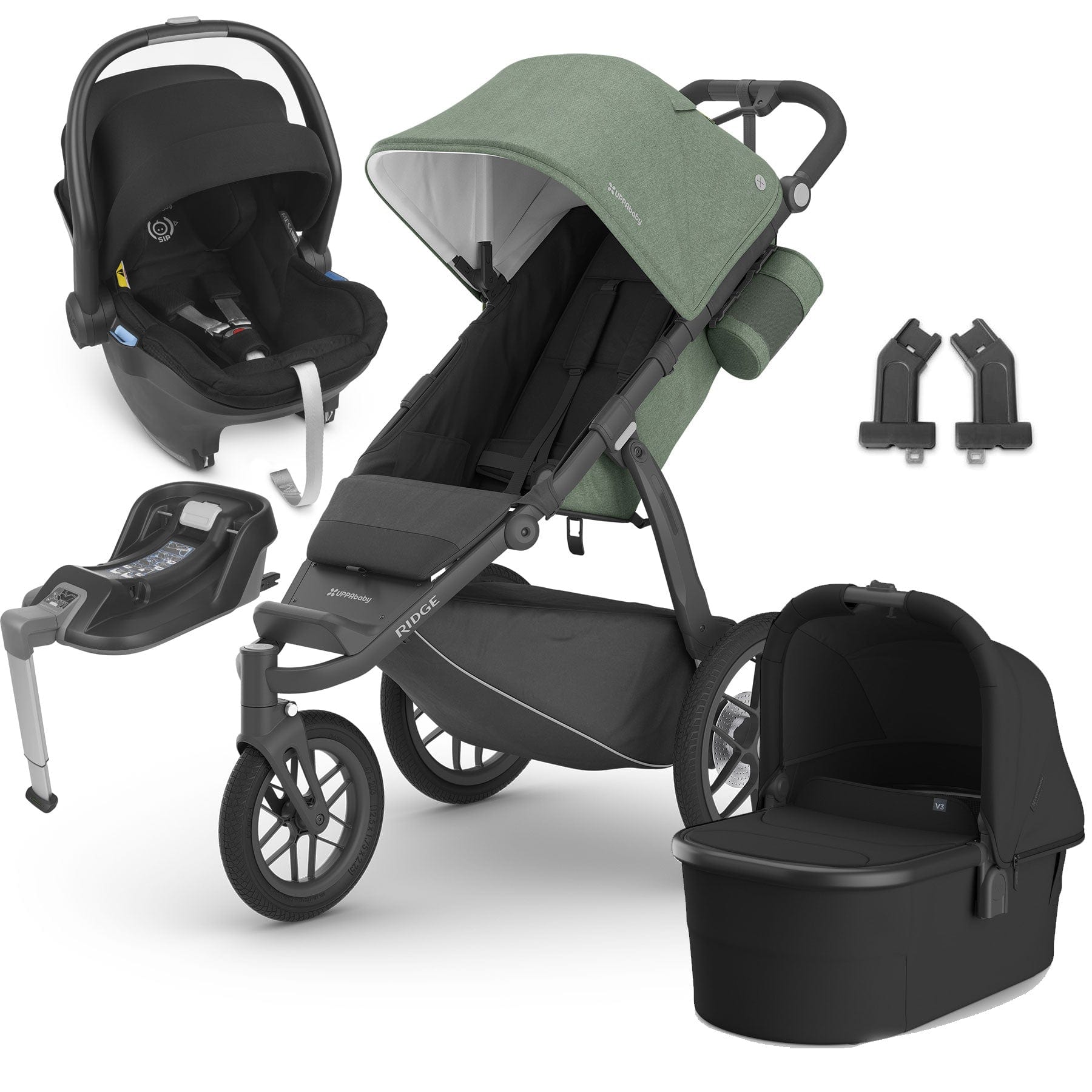 Uppababy 3 Wheeler Travel Systems UPPAbaby Ridge Mesa Travel System in Gwen 17563-GWE-GWE