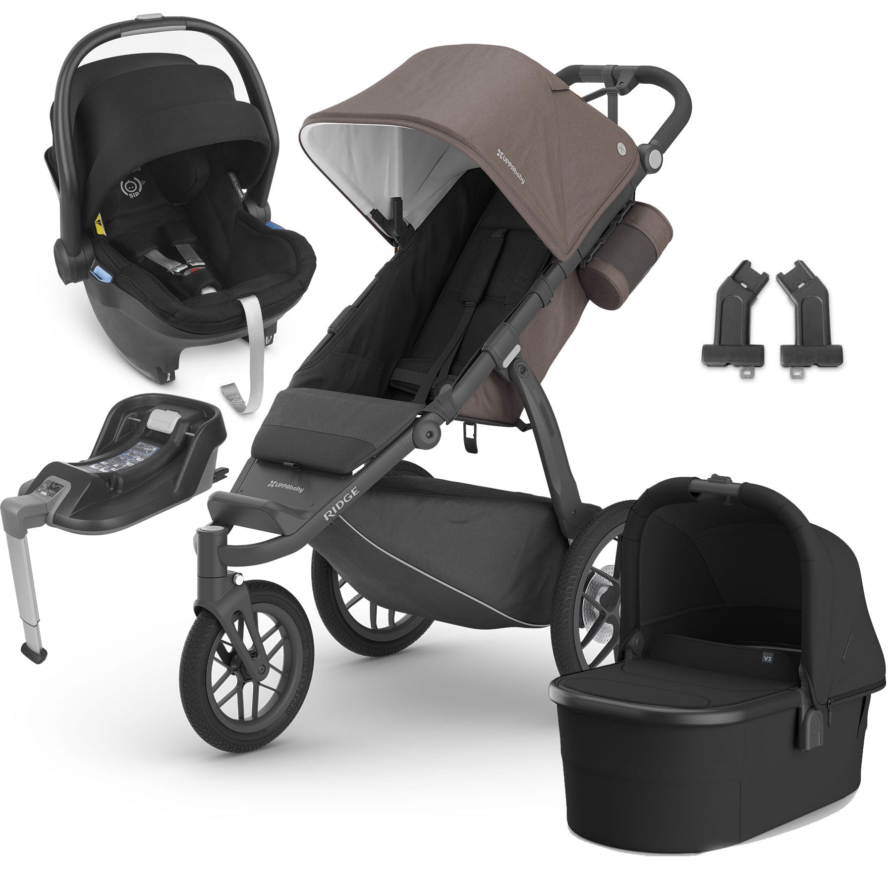 Uppababy 3 Wheeler Travel Systems UPPAbaby Ridge Mesa Travel System in Theo