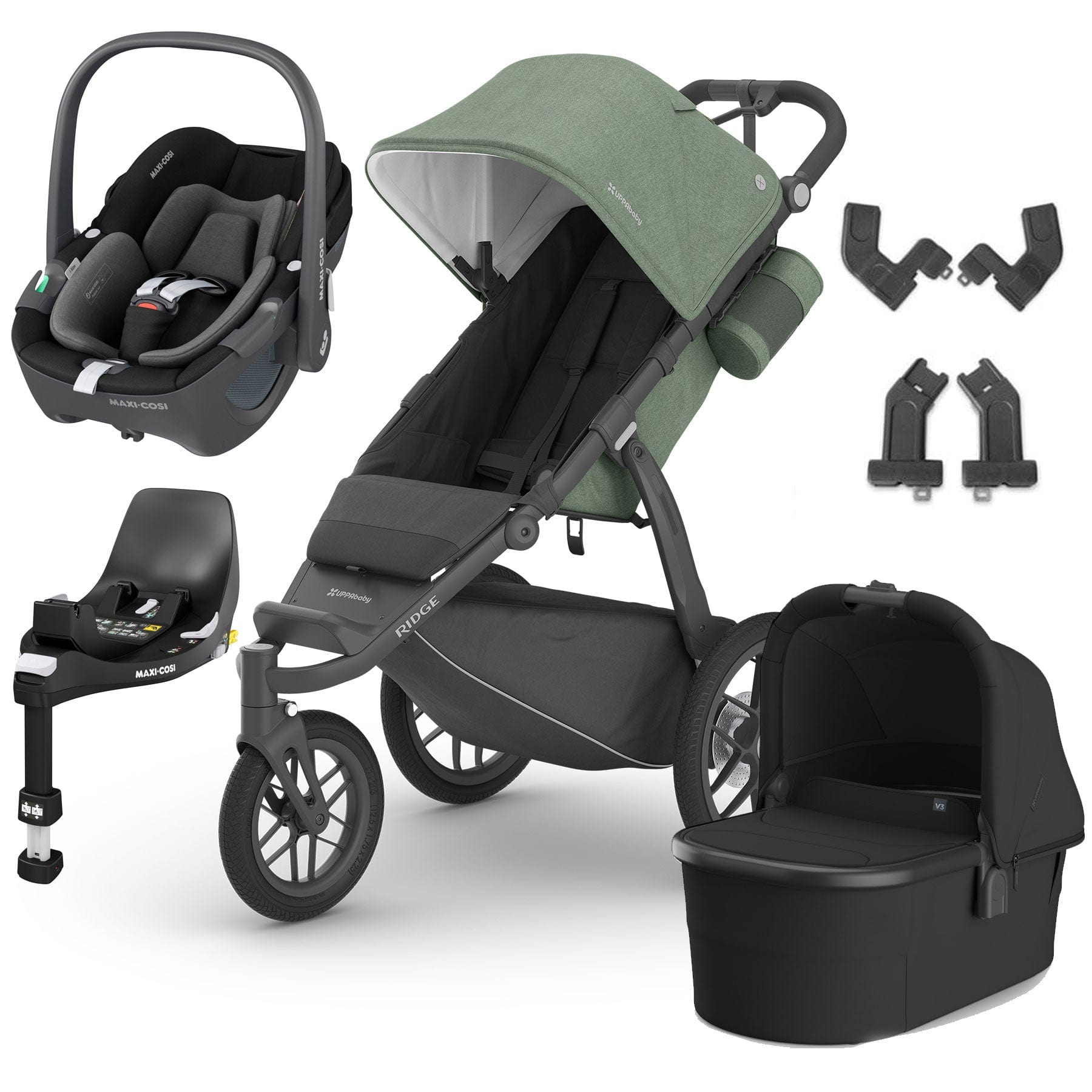 Uppababy 3 Wheeler Travel Systems UPPAbaby Ridge Pebble 360 Travel System - Gwen 17565-RID-PEB-GWE