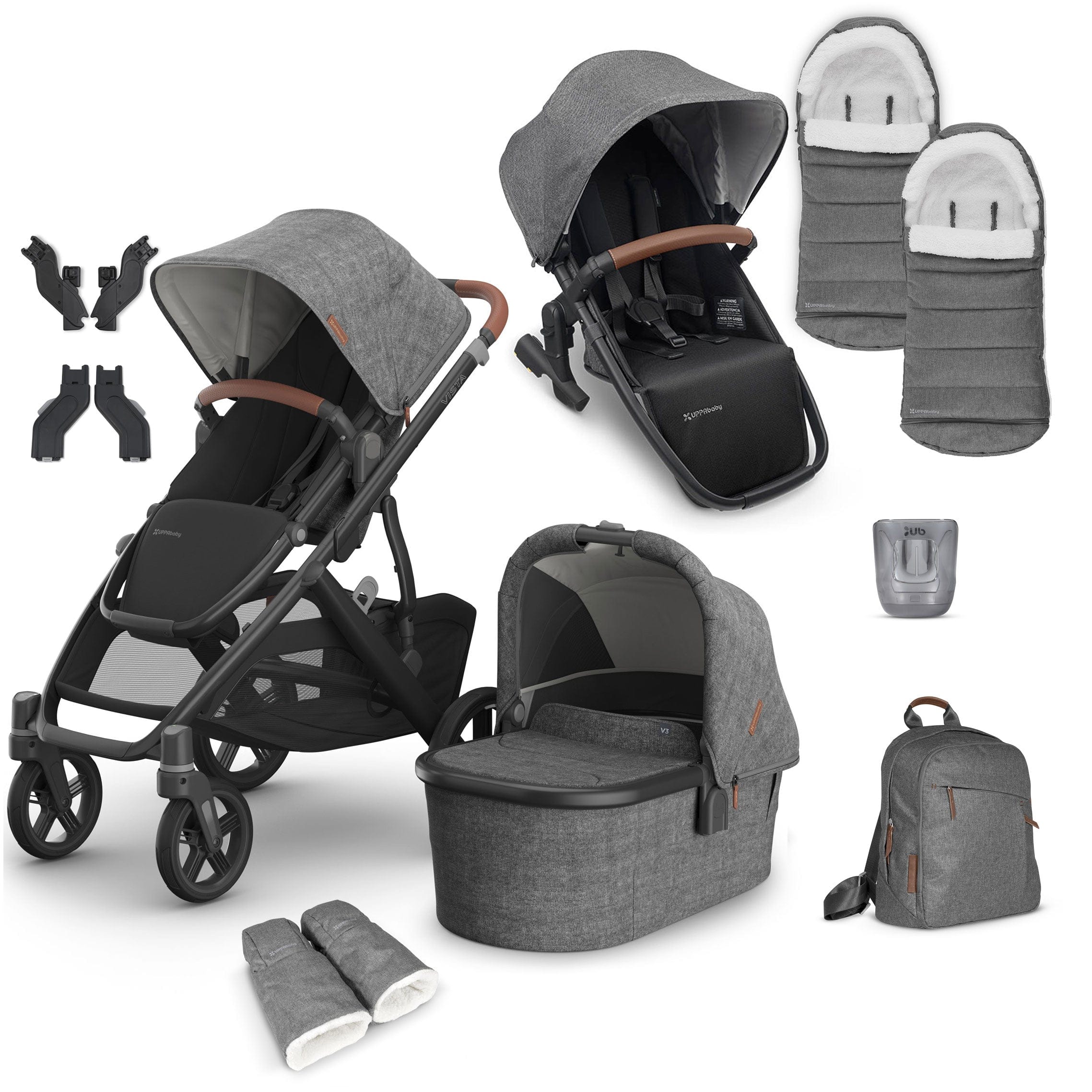 Uppababy baby prams Uppababy Vista V3 Duo Complete Bundle - Greyson VIS-DUO-COM-GREY