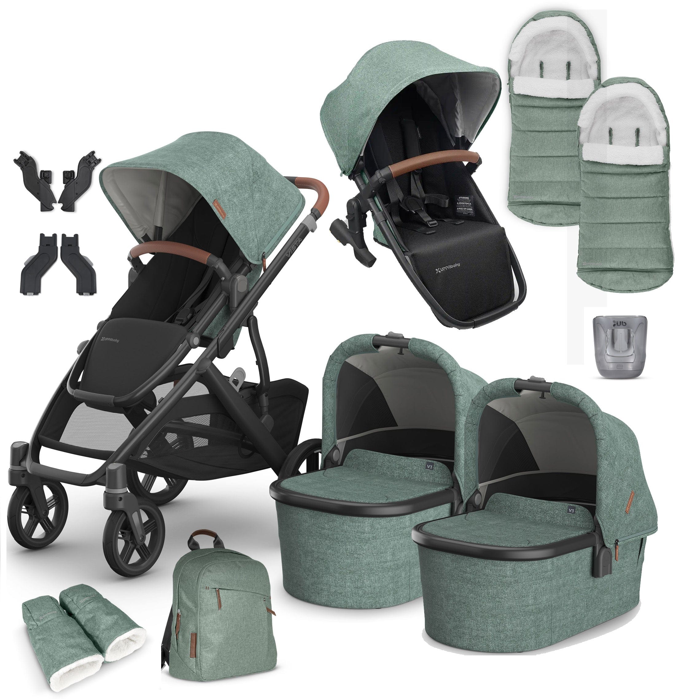 Uppababy baby prams Uppababy Vista V3 Twin Complete Bundle - Gwen VIS-TWI-COM-GWEN