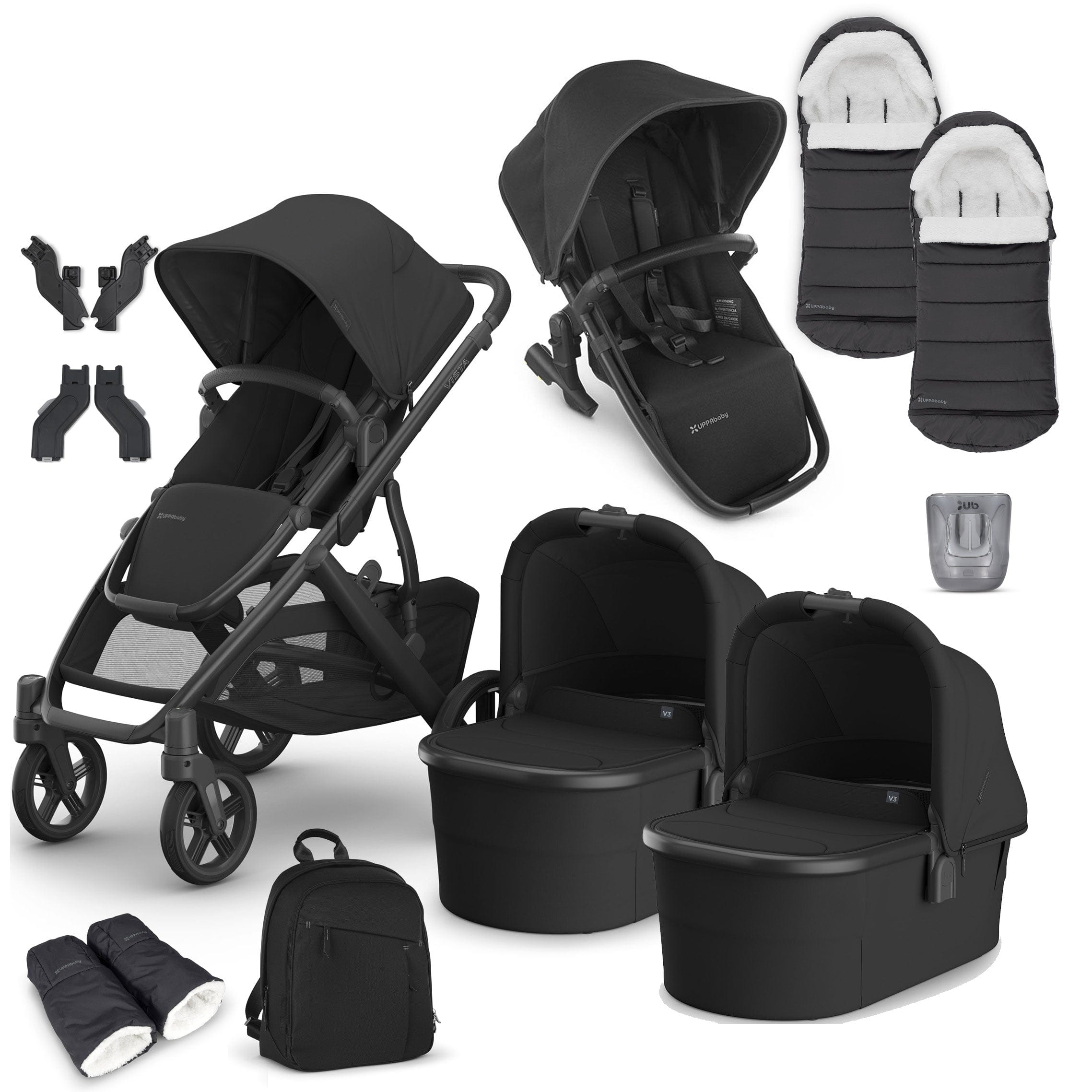 Uppababy baby prams Uppababy Vista V3 Twin Complete Bundle - Jake VIS-TWI-COM-JAKE