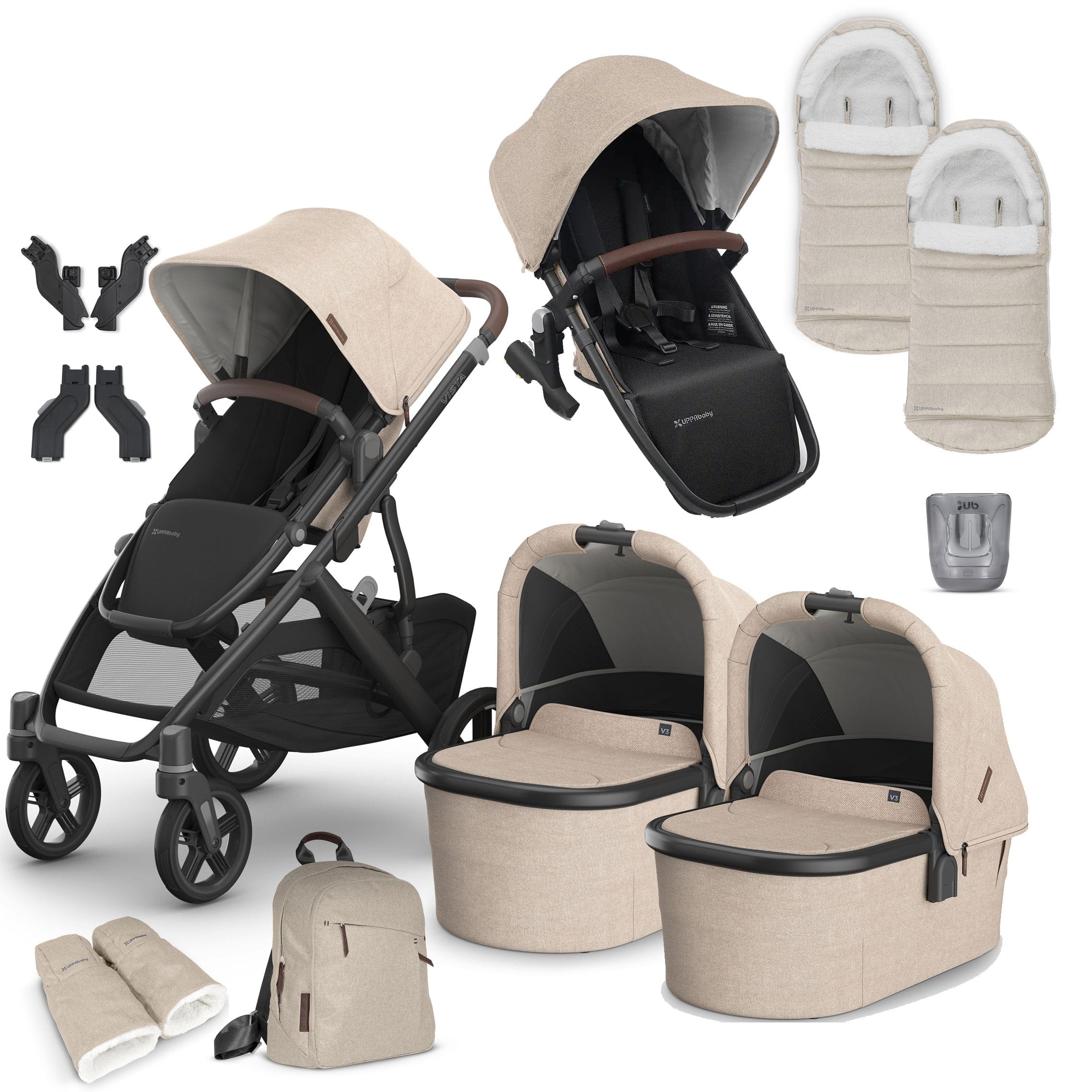 Uppababy baby prams Uppababy Vista V3 Twin Complete Bundle - Liam VIS-TWI-COM-LIAM