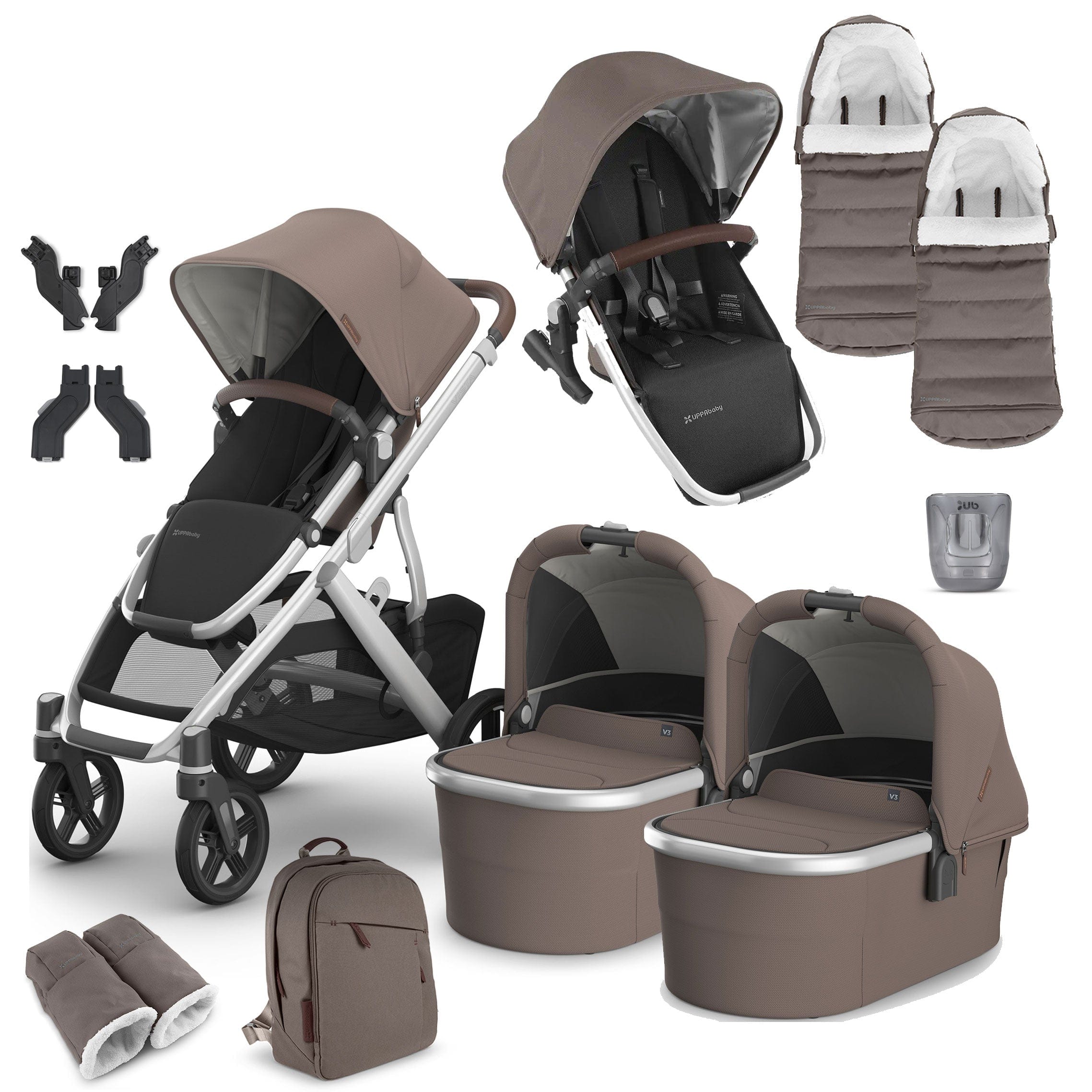 Uppababy baby prams Uppababy Vista V3 Twin Complete Bundle - Theo VIS-TWI-COM-THEO