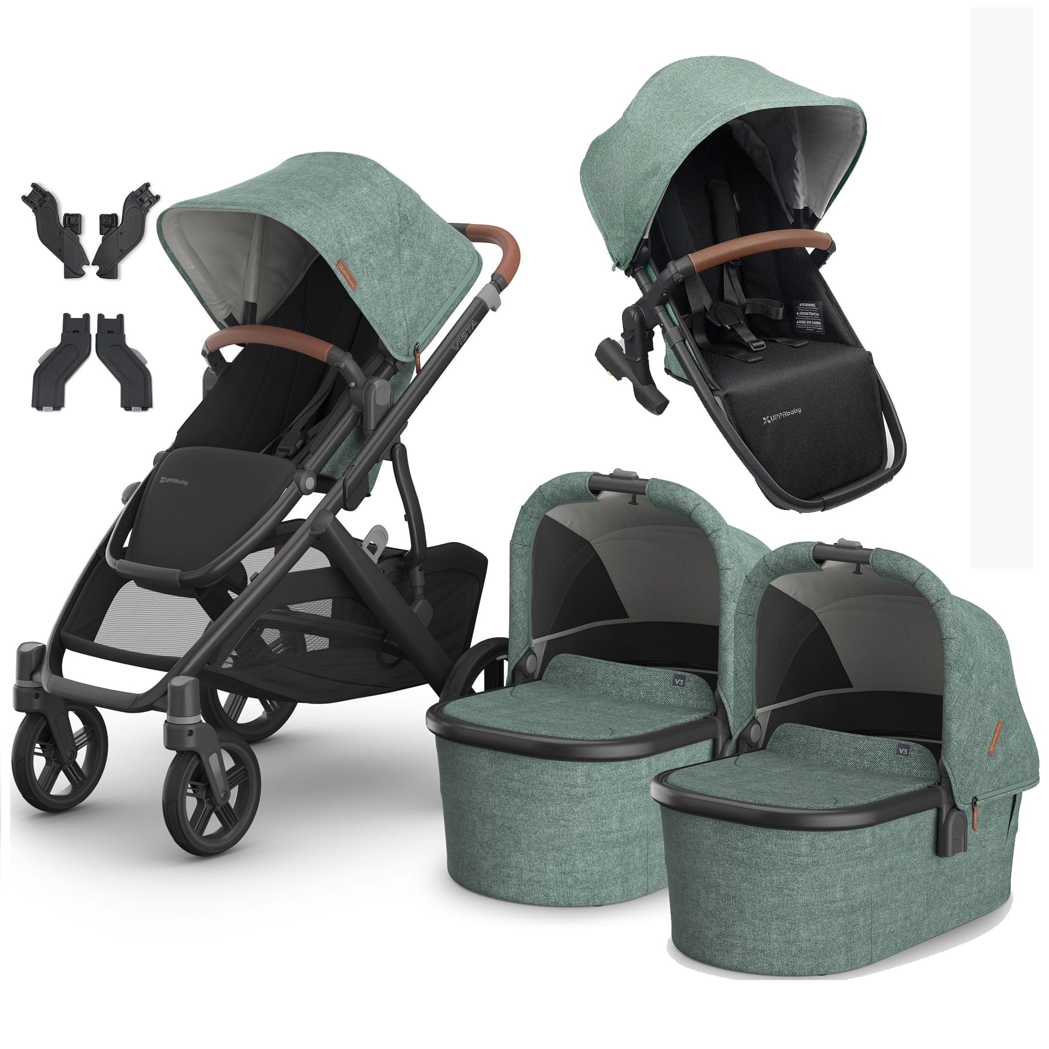 Uppababy baby prams Uppababy Vista V3 Twin Pram - Gwen VIS-TWIN-GWEN