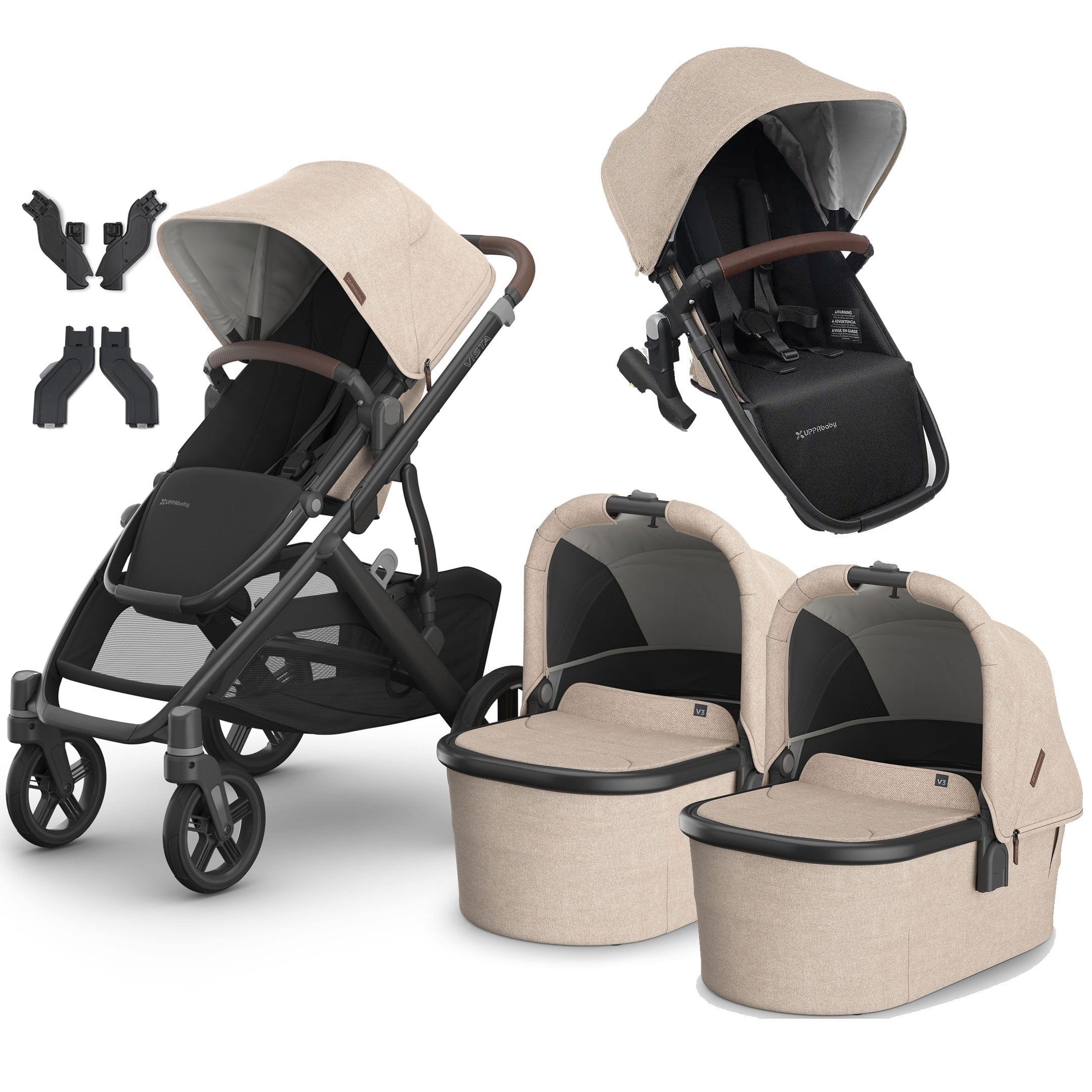 Uppababy baby prams Uppababy Vista V3 Twin Pram - Liam VIS-TWIN-LIAM