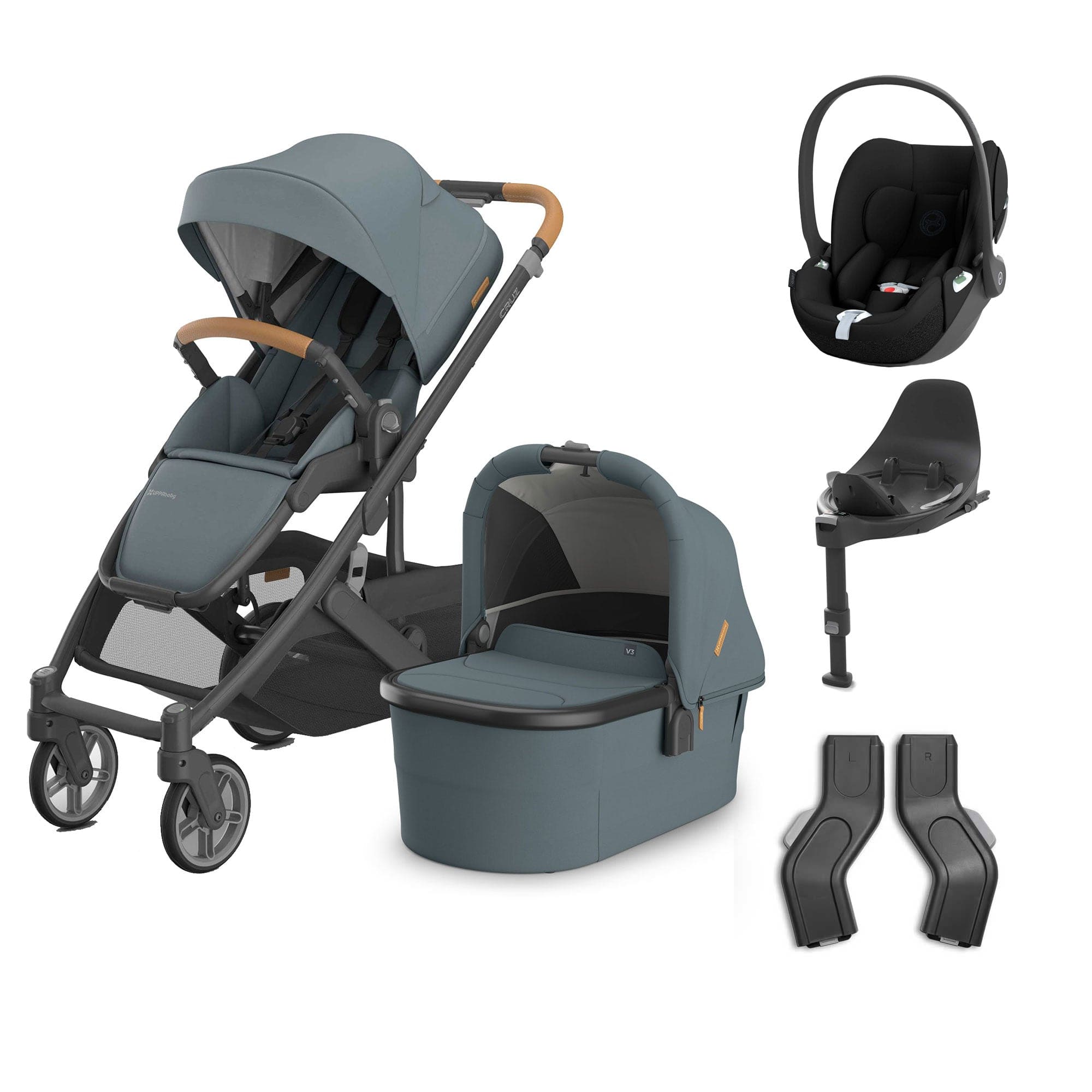 Uppababy baby pushchairs Uppababy Cruz V3 Complete Cybex Travel System - Dillan 20574-CMP-TVS-DIL-3