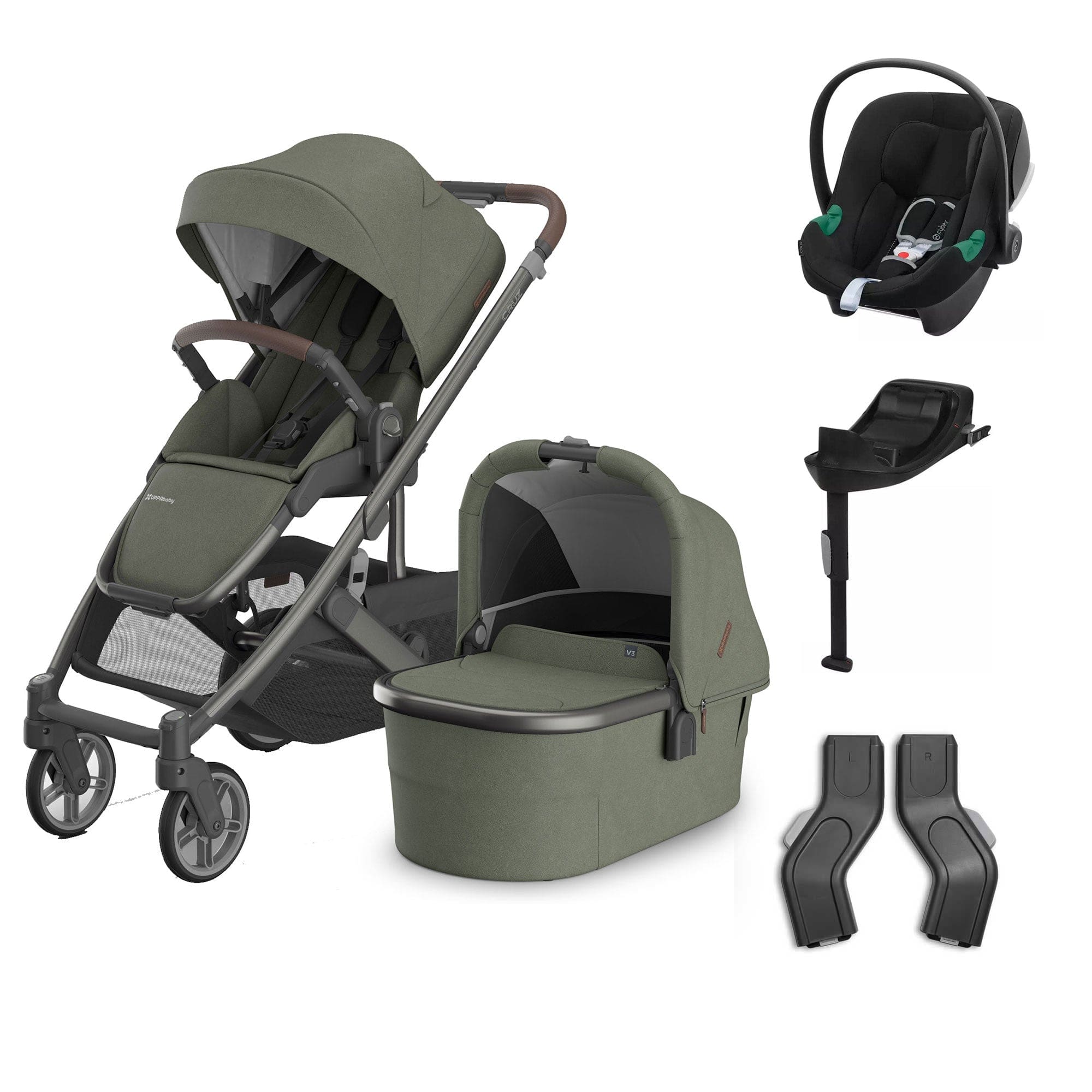 Uppababy baby pushchairs Uppababy Cruz V3 Complete Cybex Travel System - Evelyn 20604-CMP-TVS-EVE-1