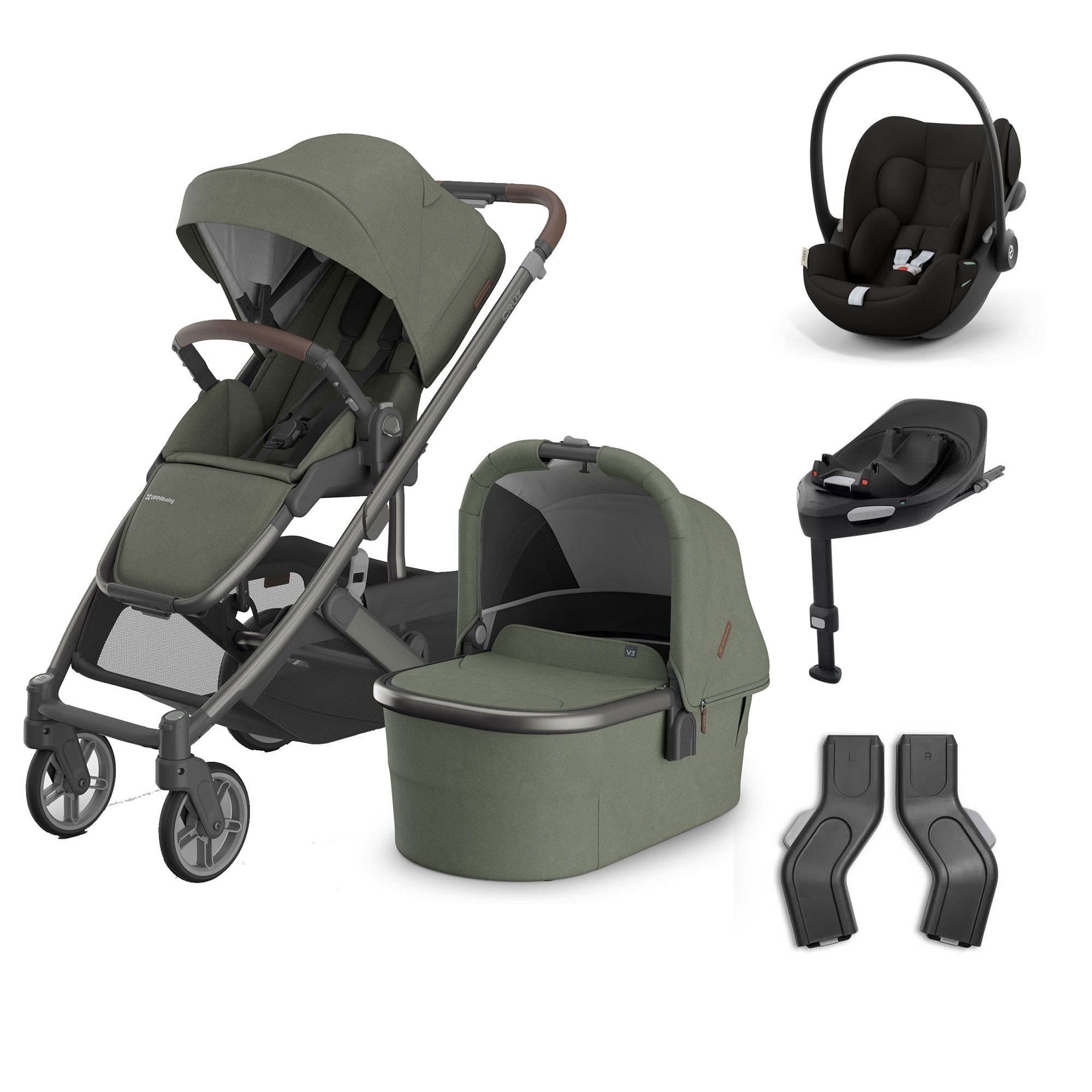 Uppababy baby pushchairs Uppababy Cruz V3 Complete Cybex Travel System - Evelyn 20604-CMP-TVS-EVE-2