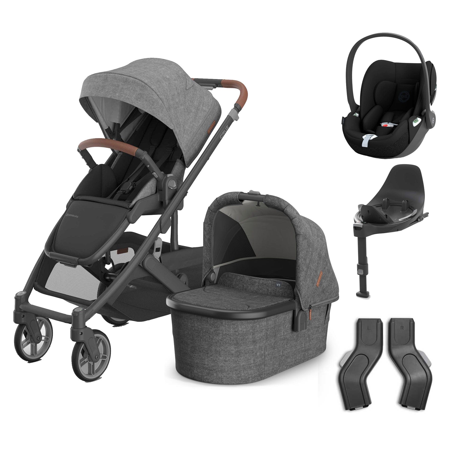 Uppababy baby pushchairs Uppababy Cruz V3 Complete Cybex Travel System - Greyson 20580-CMP-TVS-GRY-3