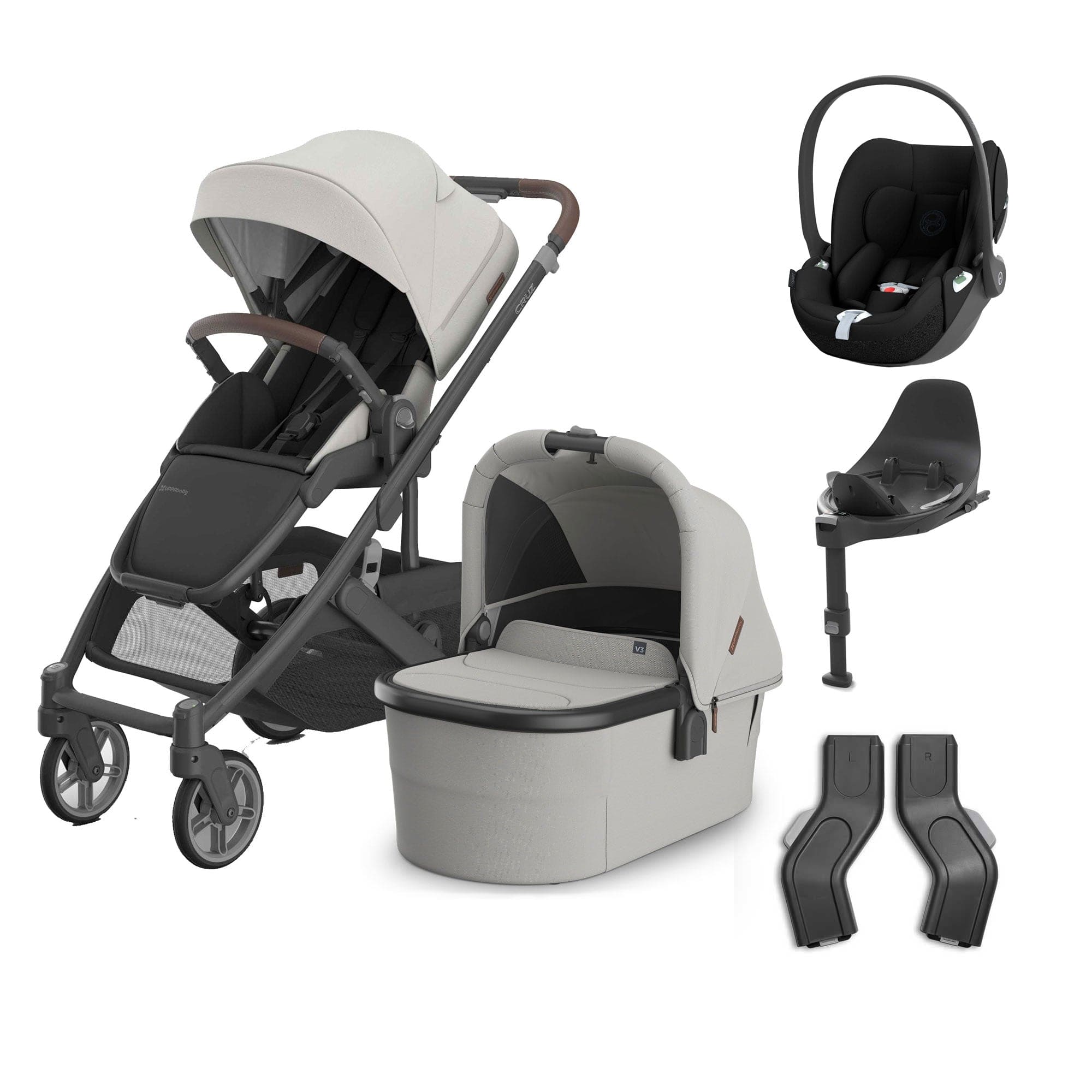 Uppababy baby pushchairs Uppababy Cruz V3 Complete Cybex Travel System - Savannah 20598-CMP-TVS-SAV-3