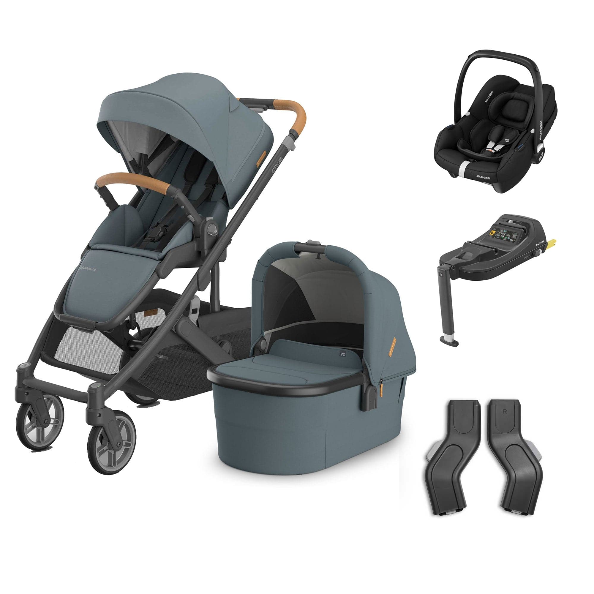 Uppababy baby pushchairs Uppababy Cruz V3 Complete Maxi-Cosi Travel System - Dillan 20574-CMP-TVS-DIL-4