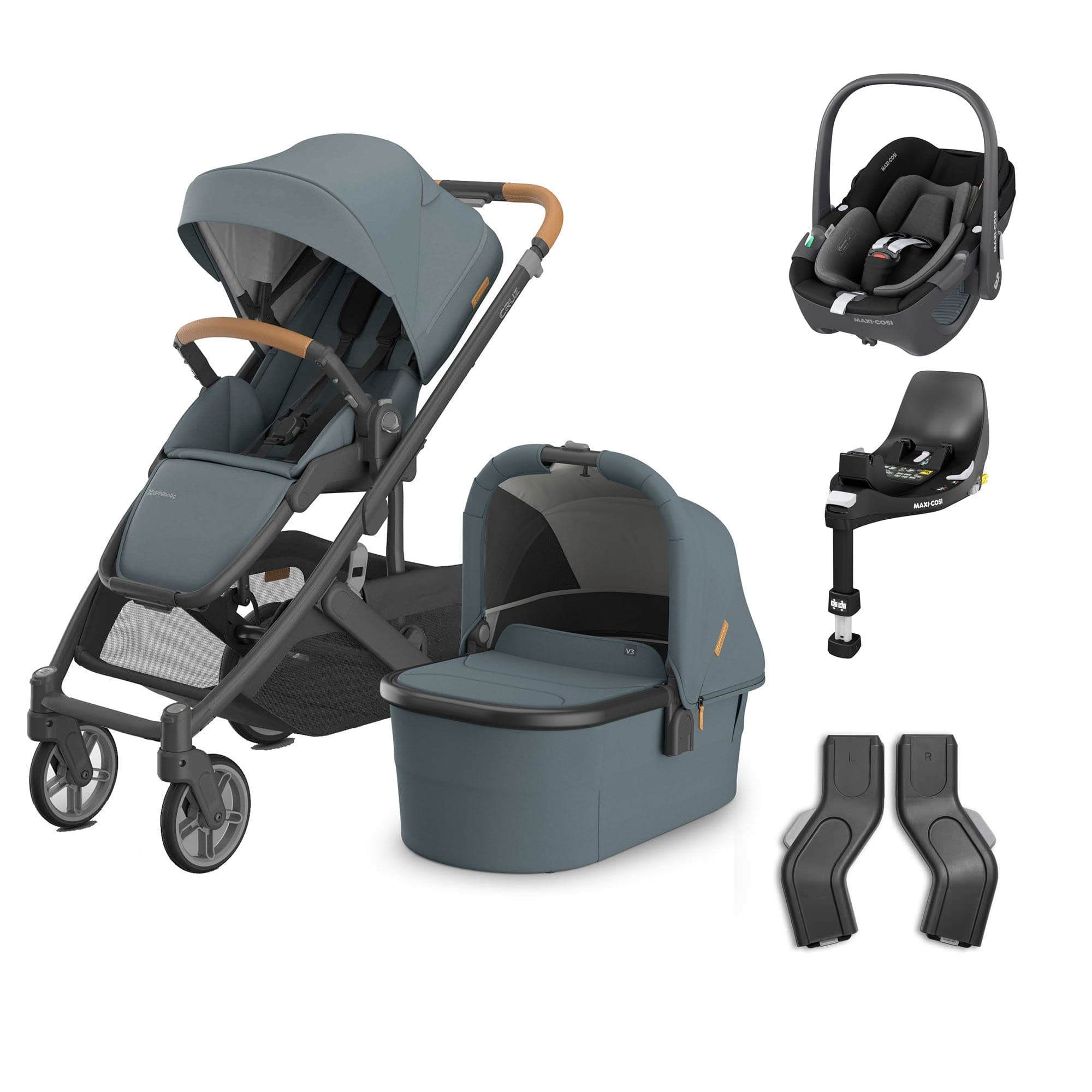 Uppababy baby pushchairs Uppababy Cruz V3 Complete Maxi-Cosi Travel System - Dillan 20574-CMP-TVS-DIL-5