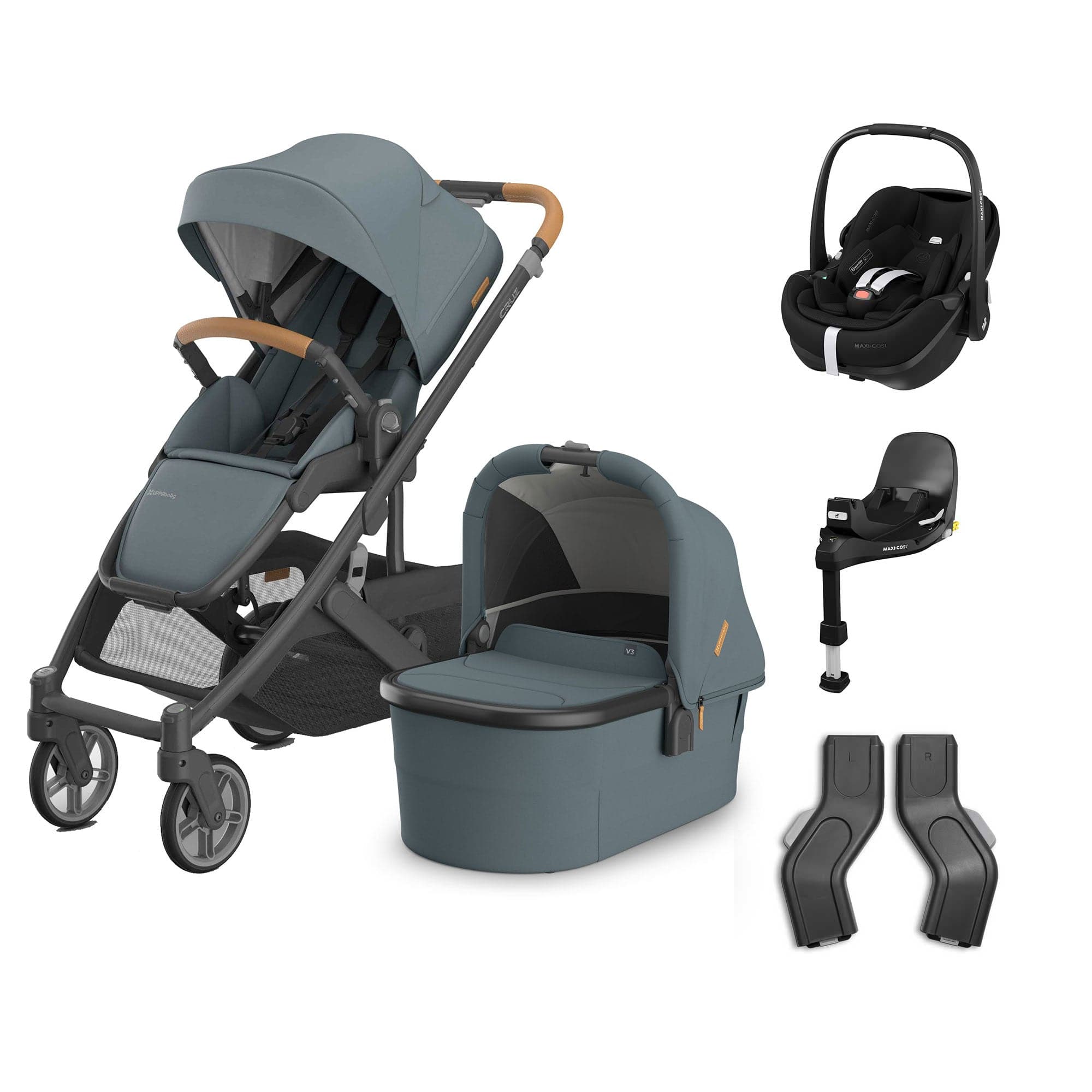 Uppababy baby pushchairs Uppababy Cruz V3 Complete Maxi-Cosi Travel System - Dillan 20574-CMP-TVS-DIL-6