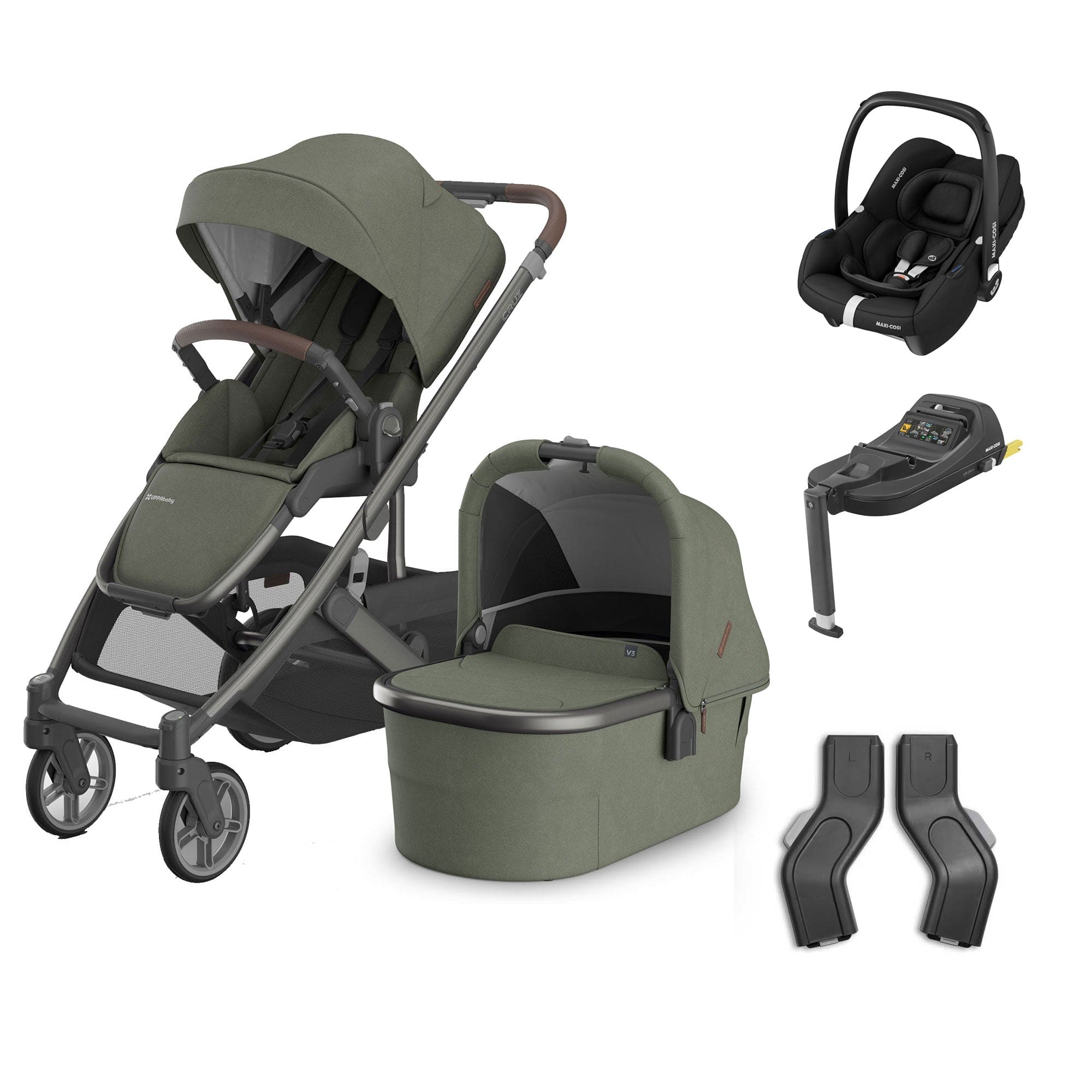 Uppababy baby pushchairs Uppababy Cruz V3 Complete Maxi-Cosi Travel System - Evelyn 20604-CMP-TVS-EVE-4