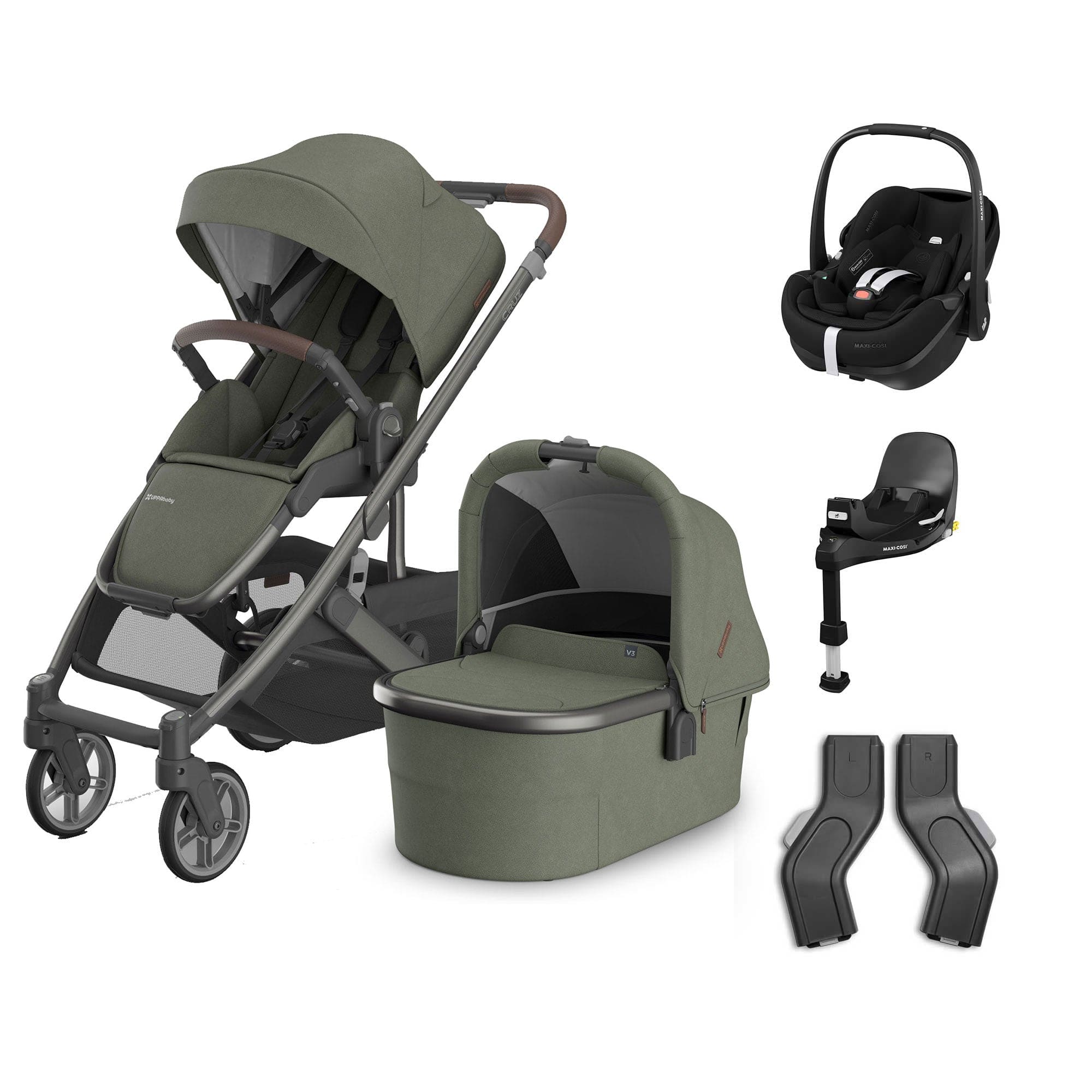 Uppababy baby pushchairs Uppababy Cruz V3 Complete Maxi-Cosi Travel System - Evelyn 20604-CMP-TVS-EVE-6