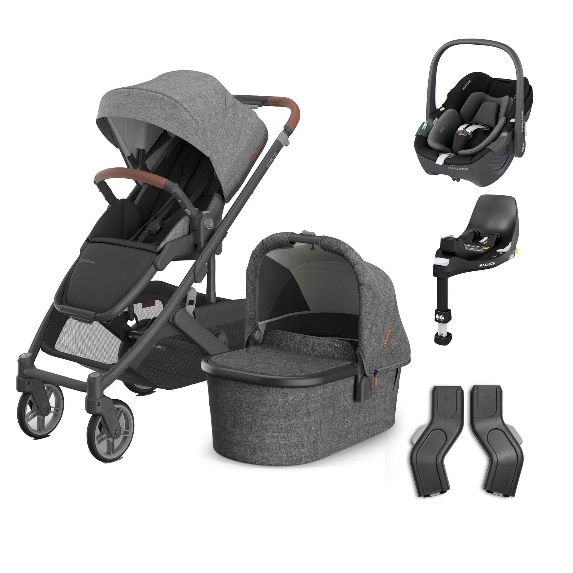 Uppababy baby pushchairs Uppababy Cruz V3 Complete Maxi-Cosi Travel System - Greyson 20580-CMP-TVS-GRY-5