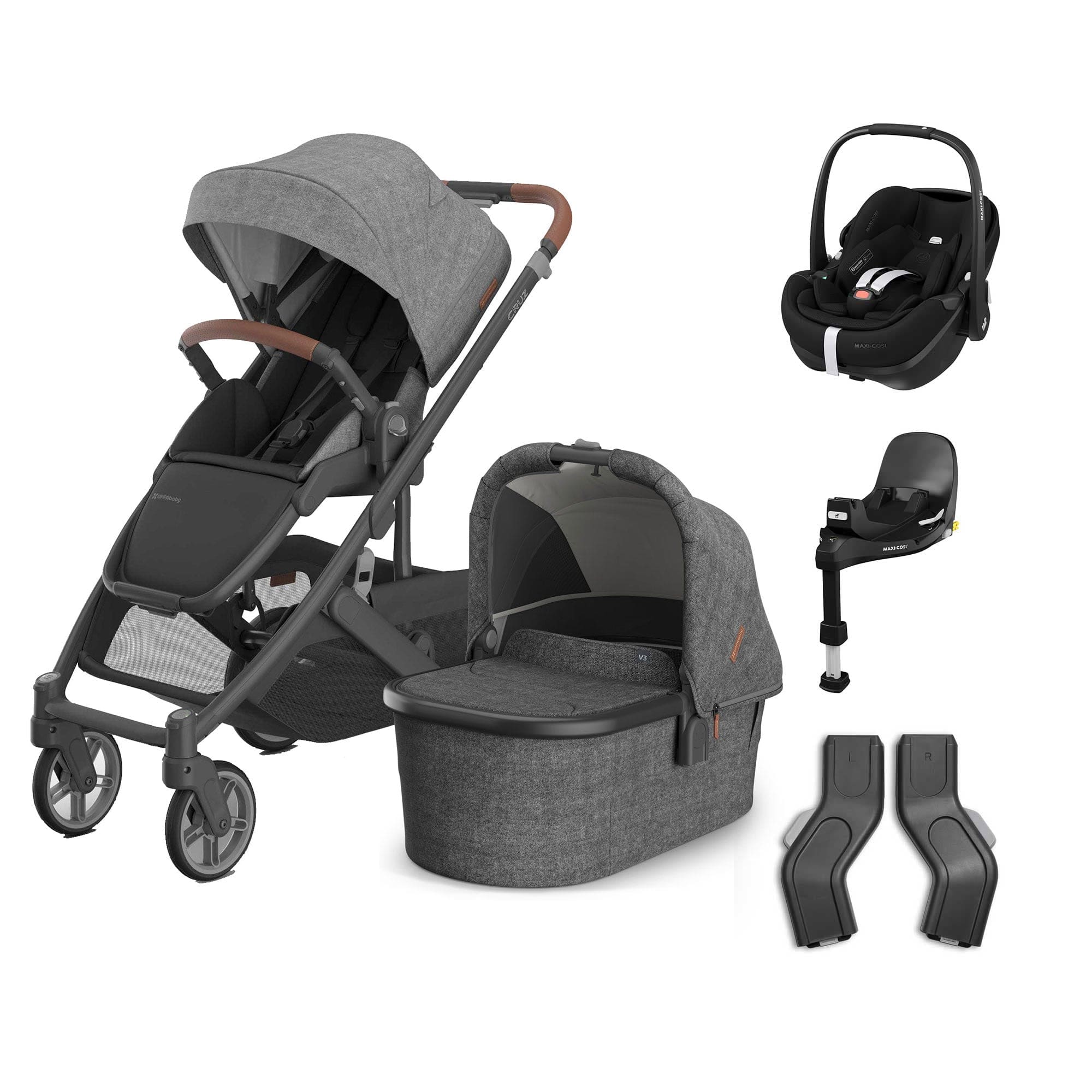 Uppababy baby pushchairs Uppababy Cruz V3 Complete Maxi-Cosi Travel System - Greyson 20580-CMP-TVS-GRY-6